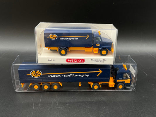 Stahlpritschen-LKW und Fernlastzug von Wiking