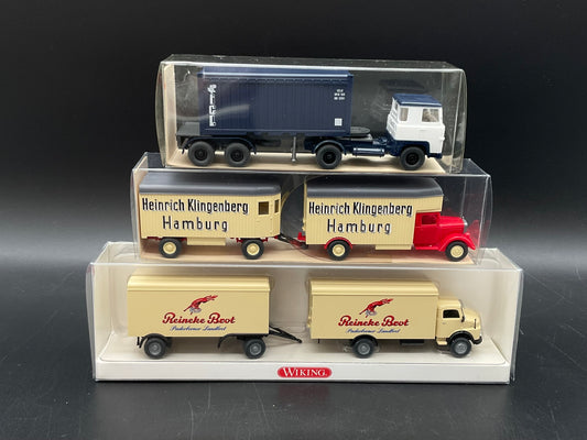 Container-Sattelzug, Koffer- und Möbellastzug von Wiking