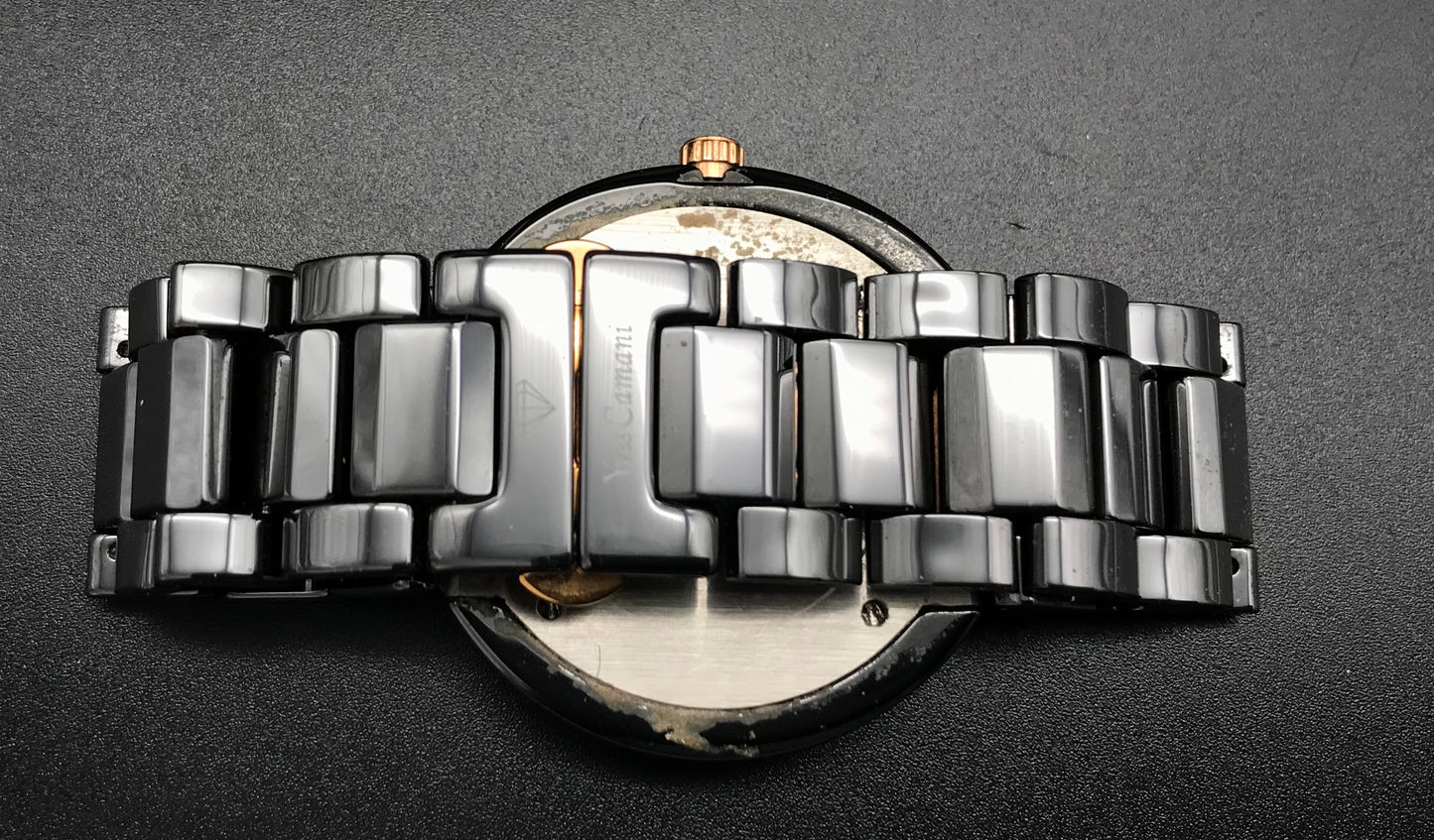 Schwarz-Roségoldene YvesCamani Uhr