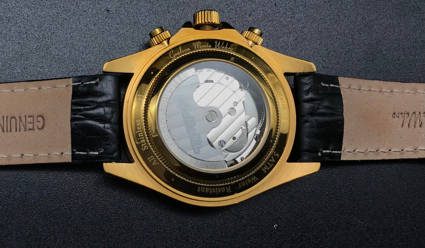 Goldene Graf von Monte Wehro Uhr