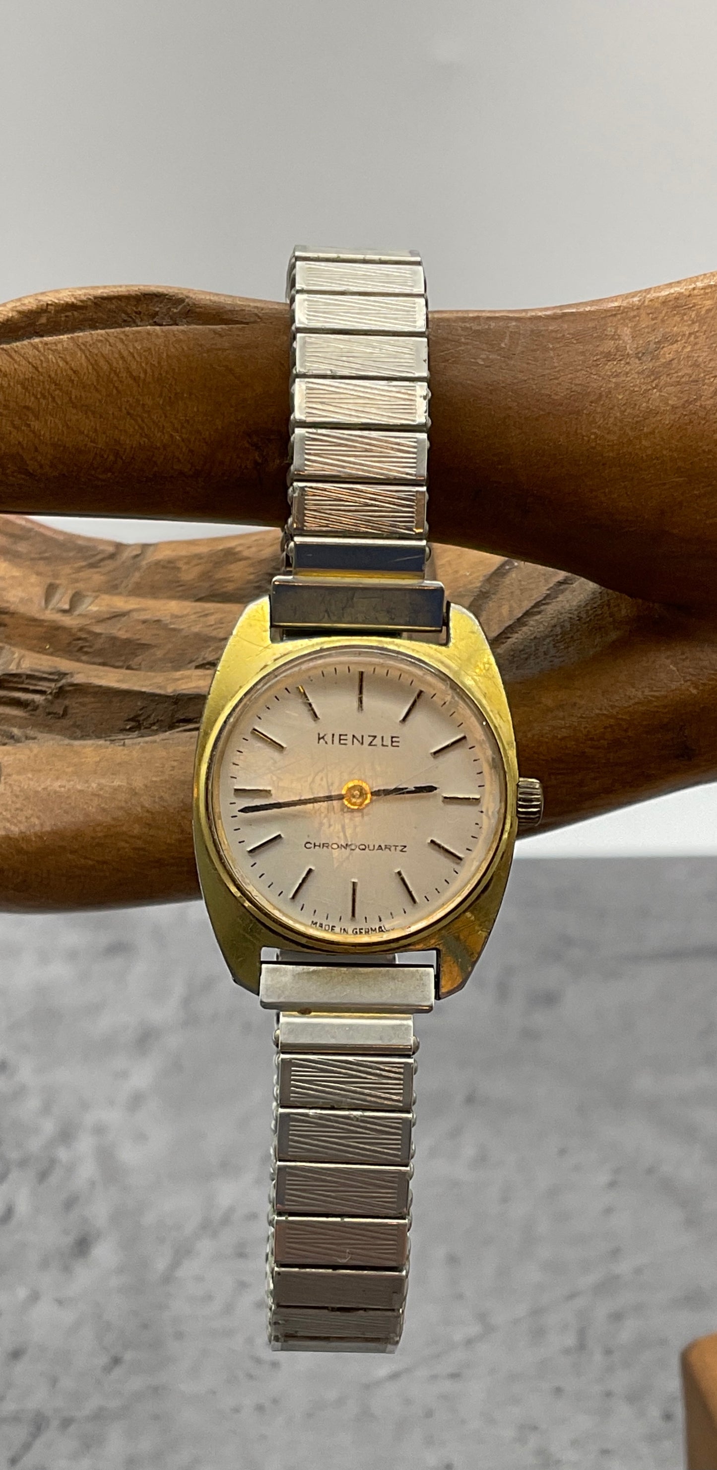 KIENZLE Damenuhr gold- und silberfarben, modernes Zifferblatt, Flexband,