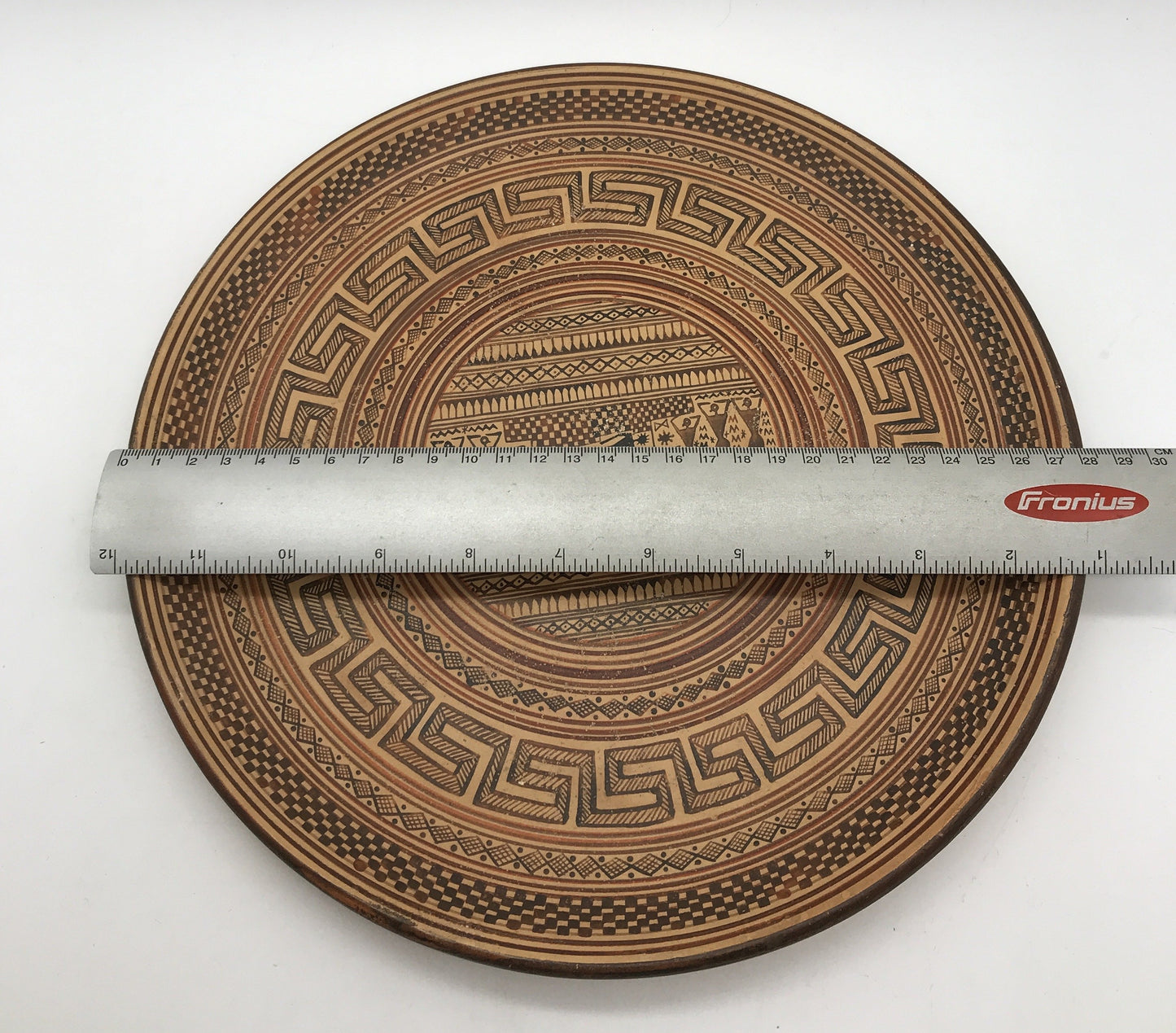 Wandteller Keramik, griechisches Muster, Deko, 28 cm Durchmesser