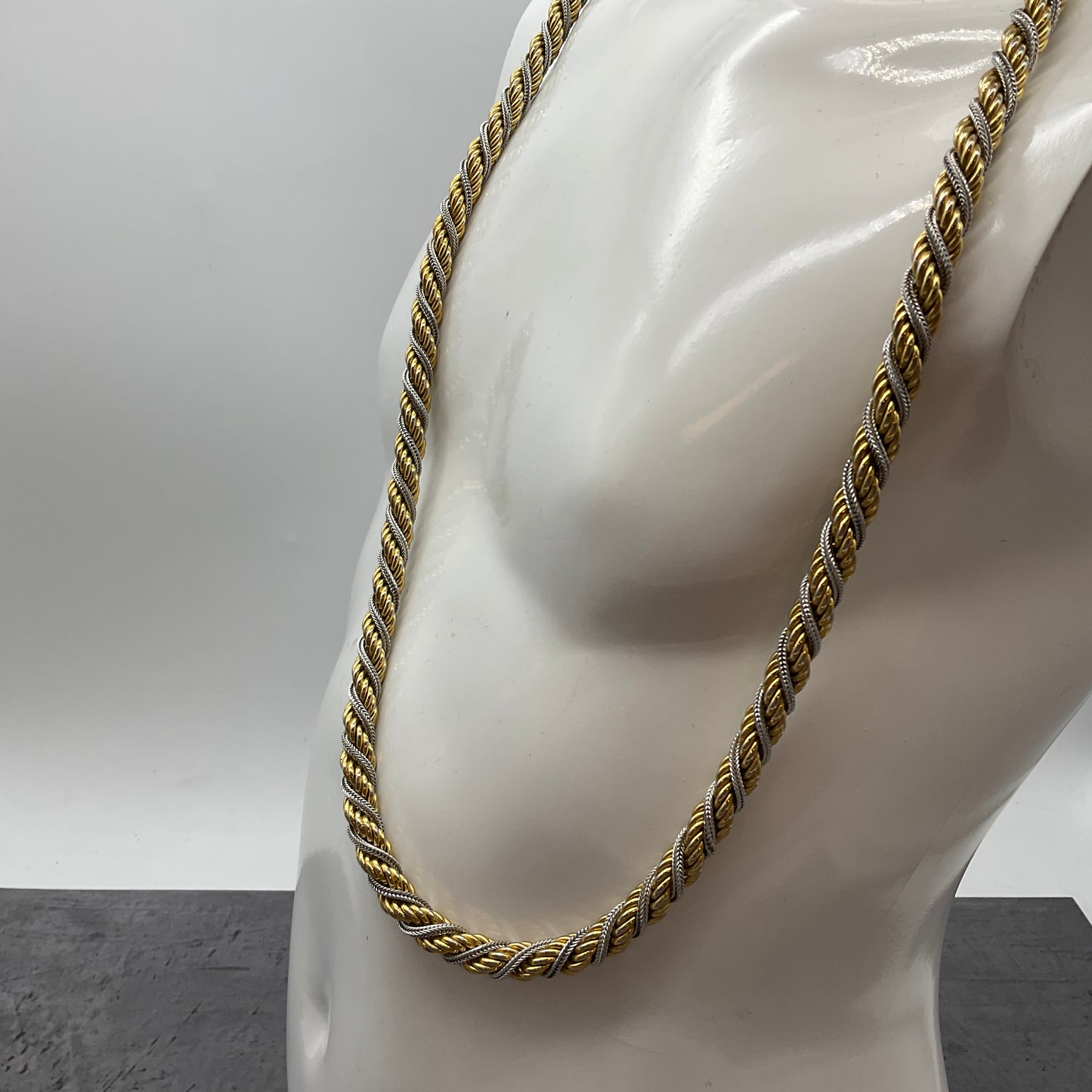 Statement Kette, Modeschmuck, silber und goldfarben,