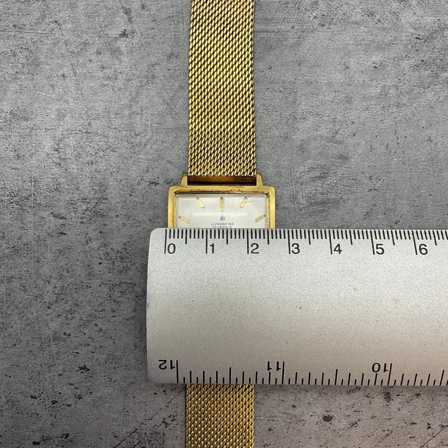 quadratische Junghans Armbanduhr 17 Jewels mit Sekundenanzeiger