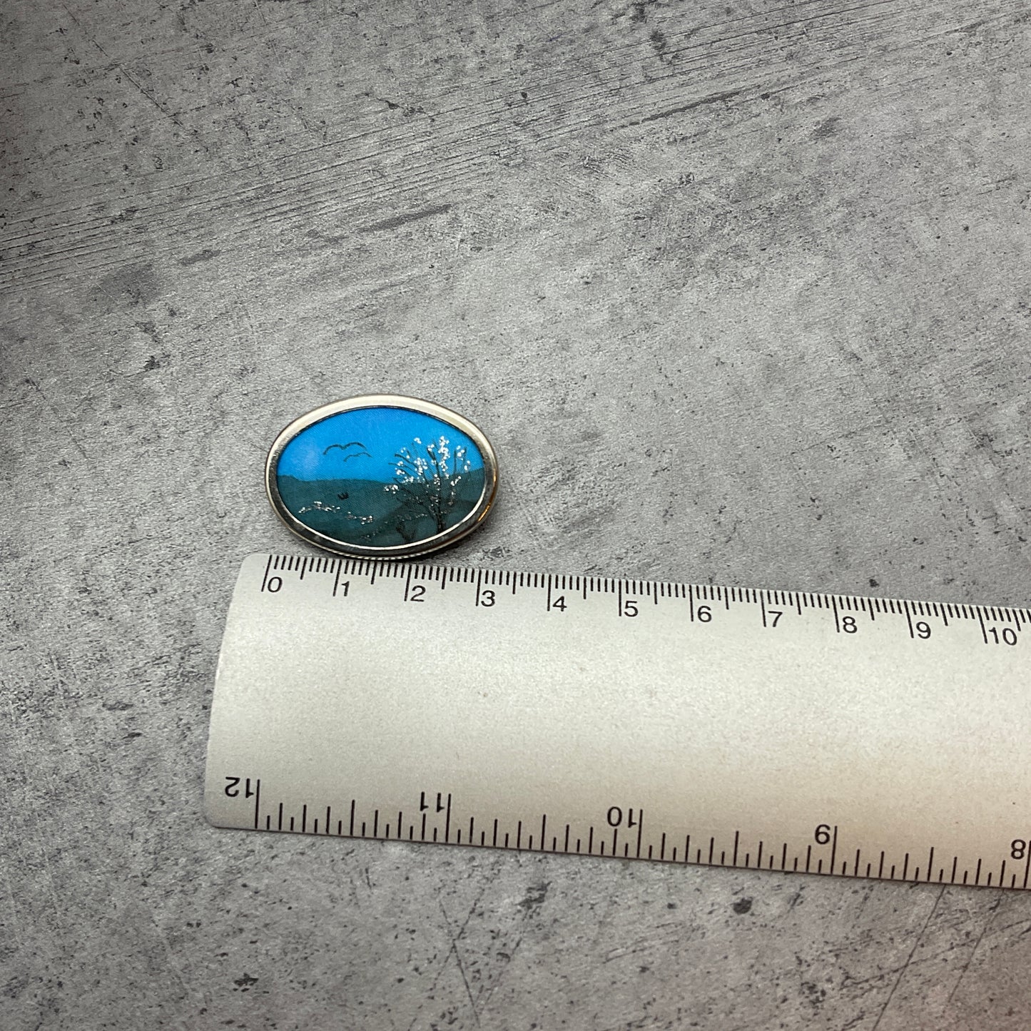 Modeschmuck Anstecker, Anhänger, Anstecknadel, Brosche, blau