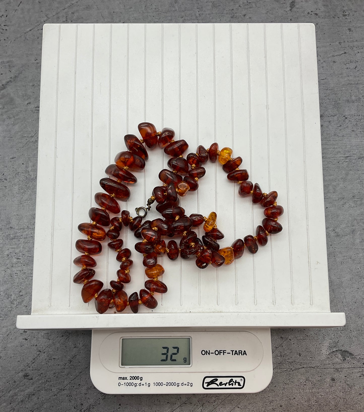 Modeschmuck Perlenkette, Bärenstein Optik