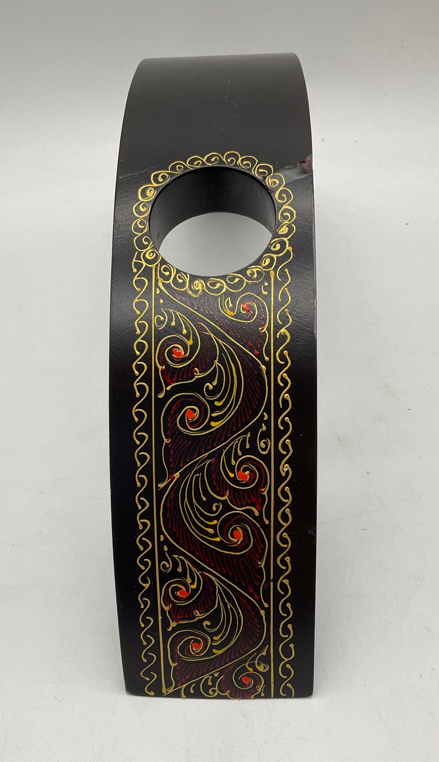 Weinflaschenhalter aus dunklem Holz, Flaschen Ständer,