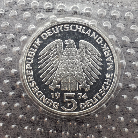 5 DM Gedenkmünzen Silber 1974 " 25 Jahre Grundgesetz der Bundesrepublik "