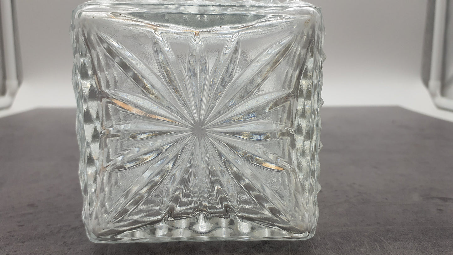 Bleikristall Karaffe aus Glas, Dekanter mit Verschluß, mit Glaskorken, Likör Flasche
