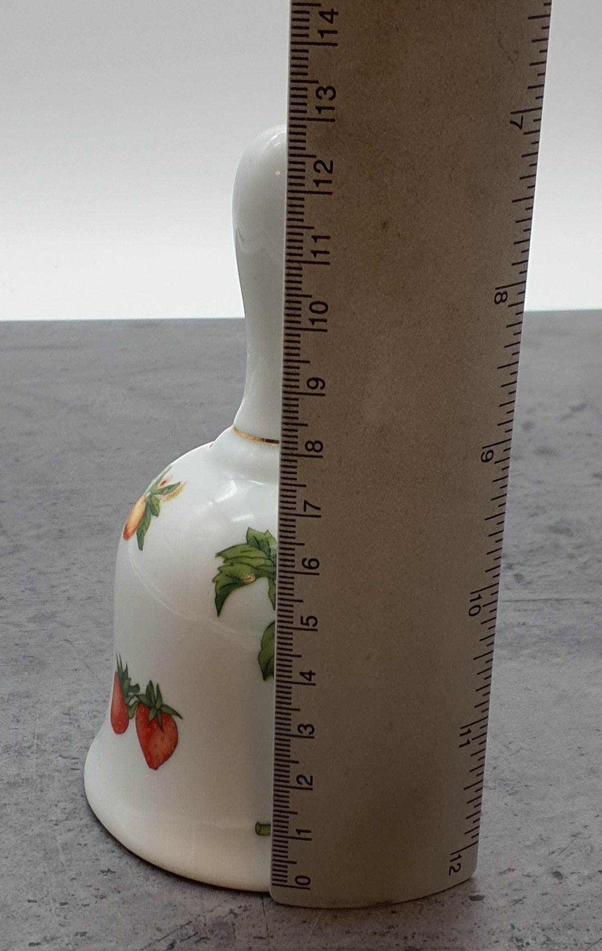 Porzellan Glocke, Obst Motiv und gold Verzierung