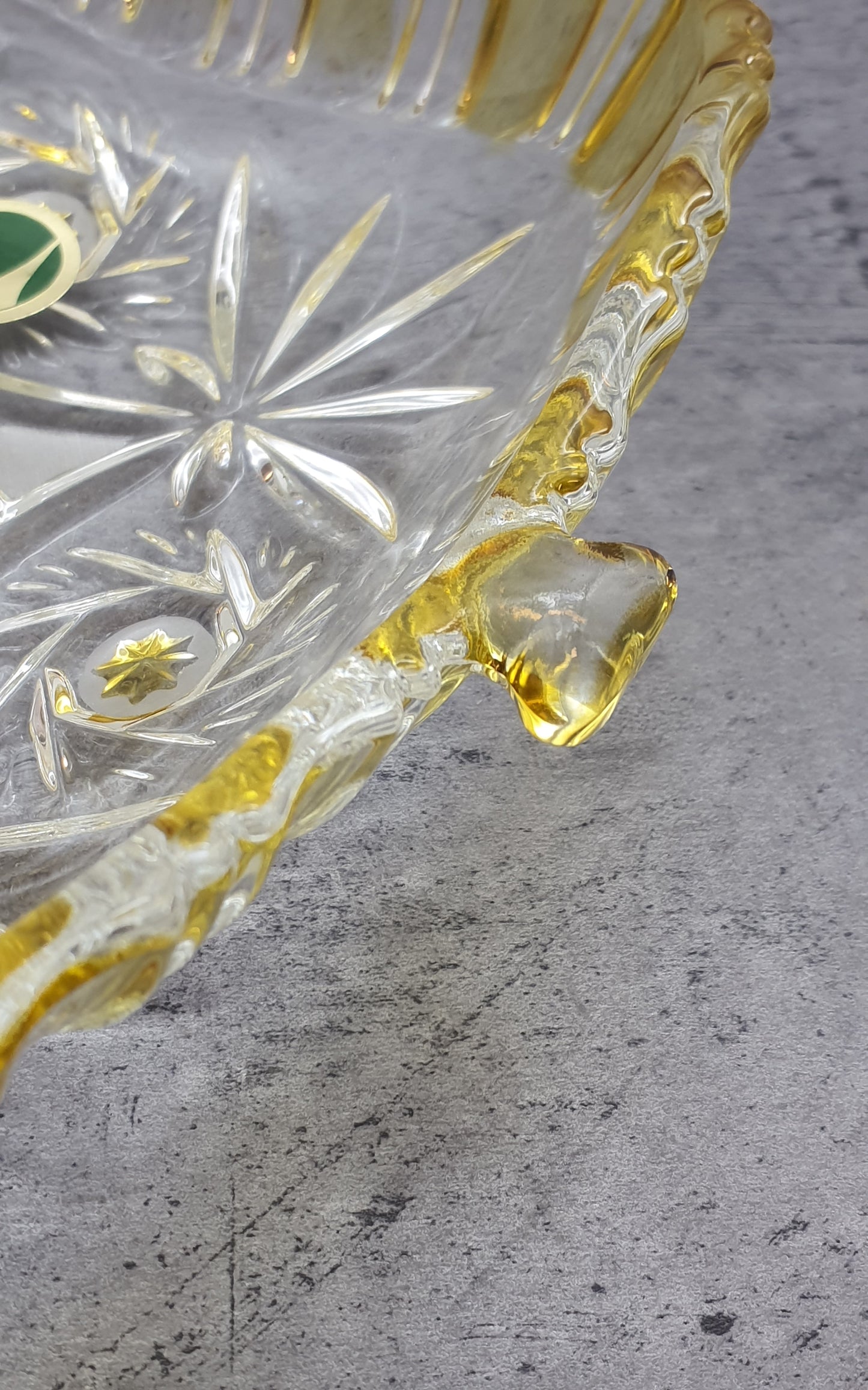 Walther Glas, Sevierplatte Obstschale Dessertschale gelber Stern, Walther Glas Kollektion