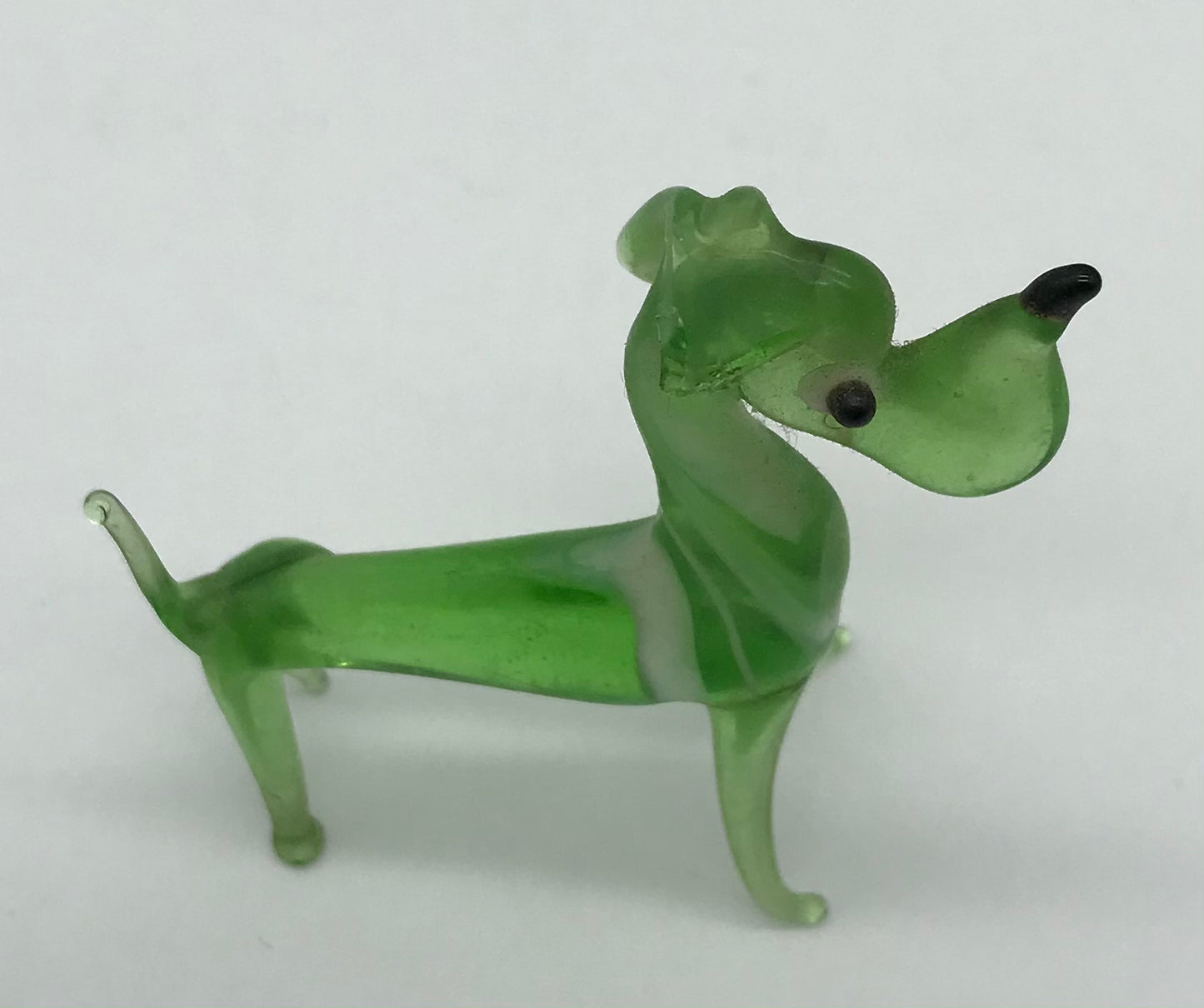 KONVOLUT 4 Stk. Glasfigur Giraffe, Hund, Reh, Dekoration, Setzkasten, Vitrine