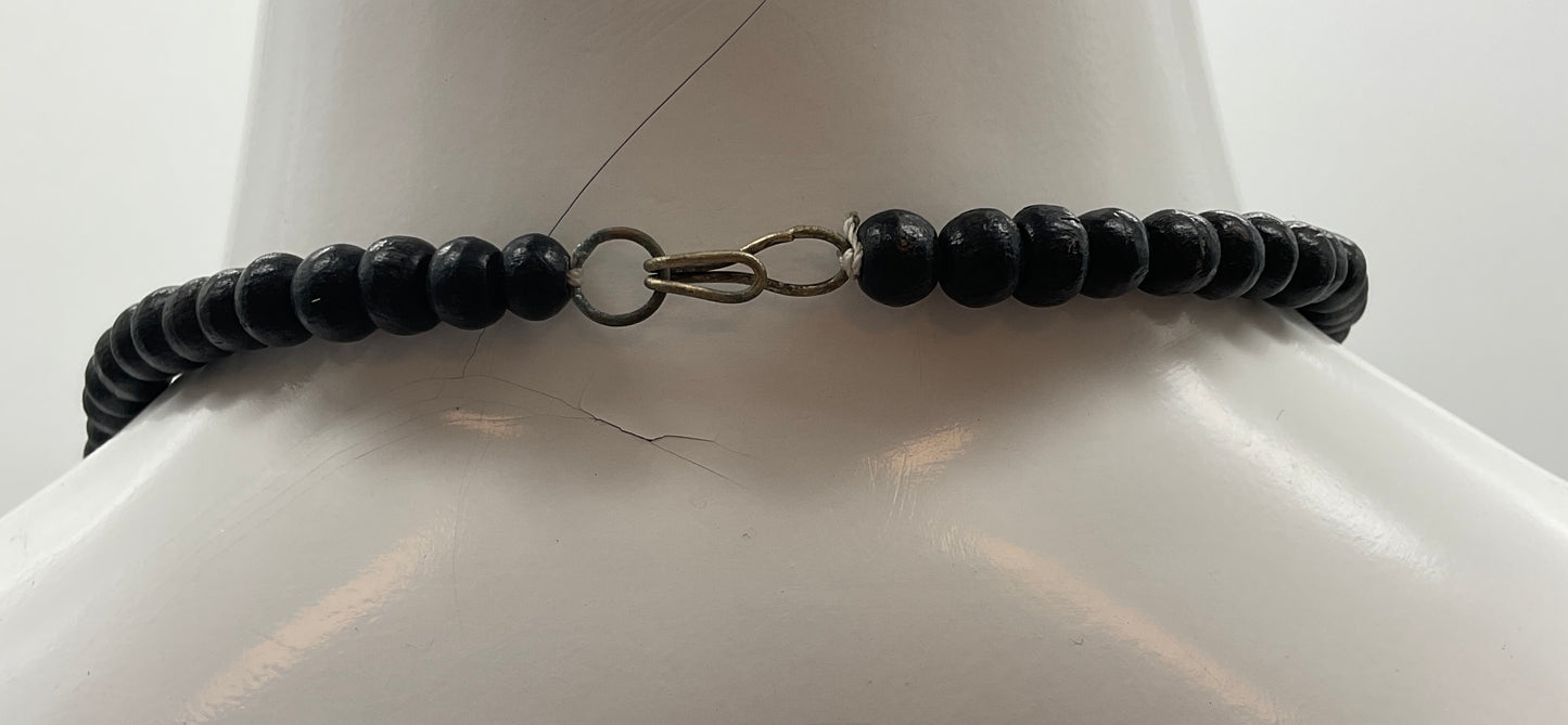 Dekorative Kette, Kette mit Perlen, creme, türkis, schwarz farben