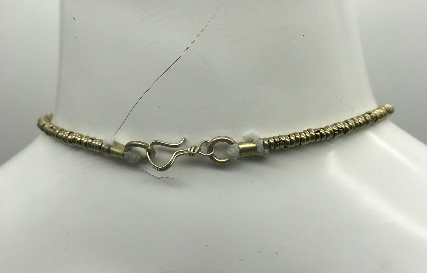 Statement Kette, Modeschmuck, königsblau, silber und rotfarbend, Tropfenform