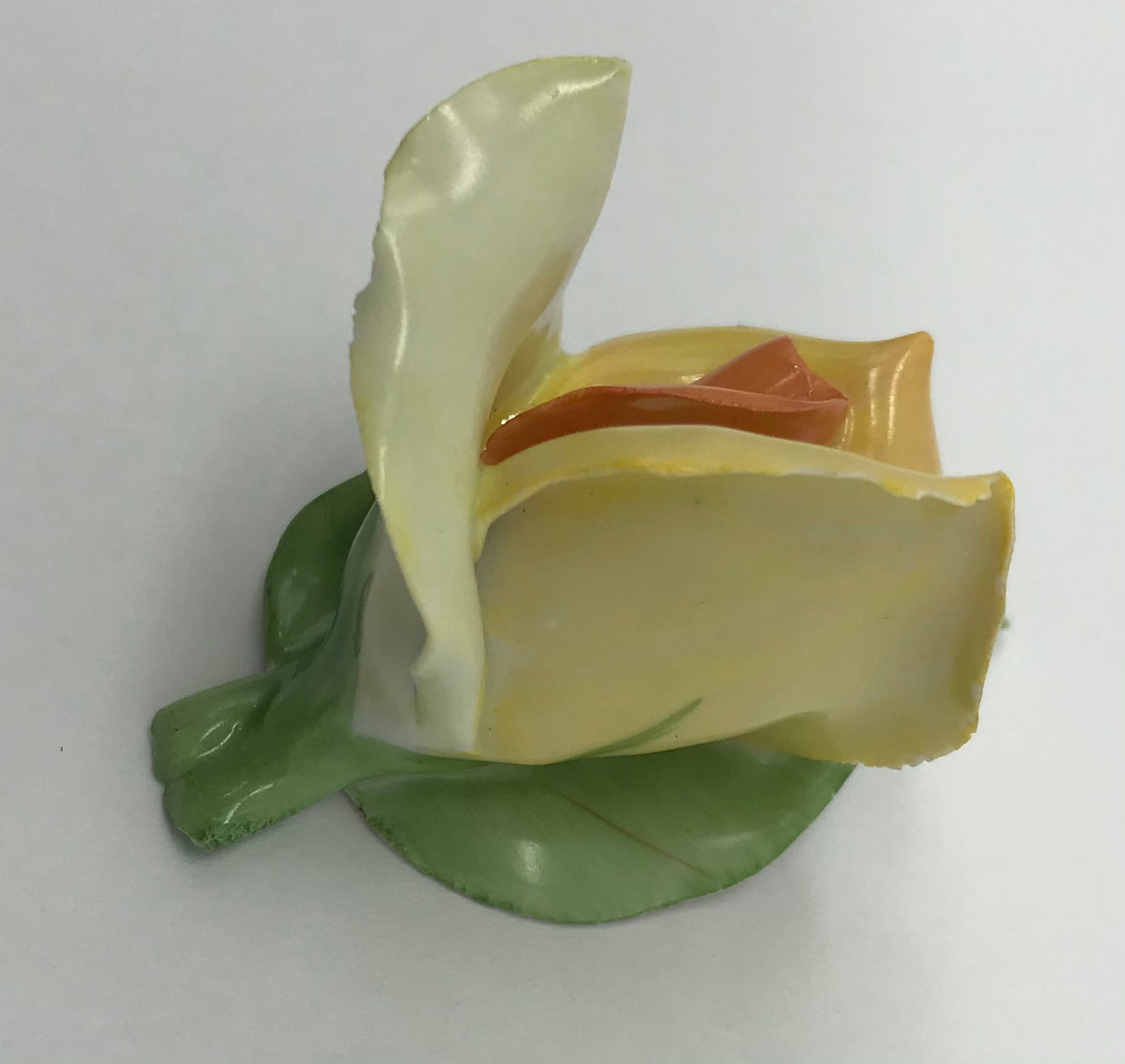 Porzellan Rose Blume Aquincum Budapest handbemalt, gelb