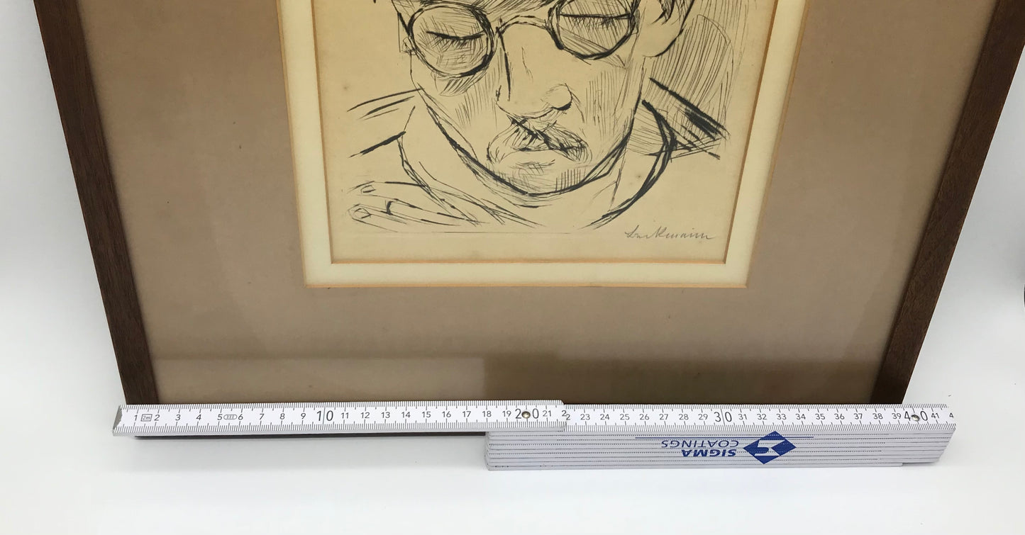 Max Beckmann ein Selbstporträt in Kaltnadeltechnik