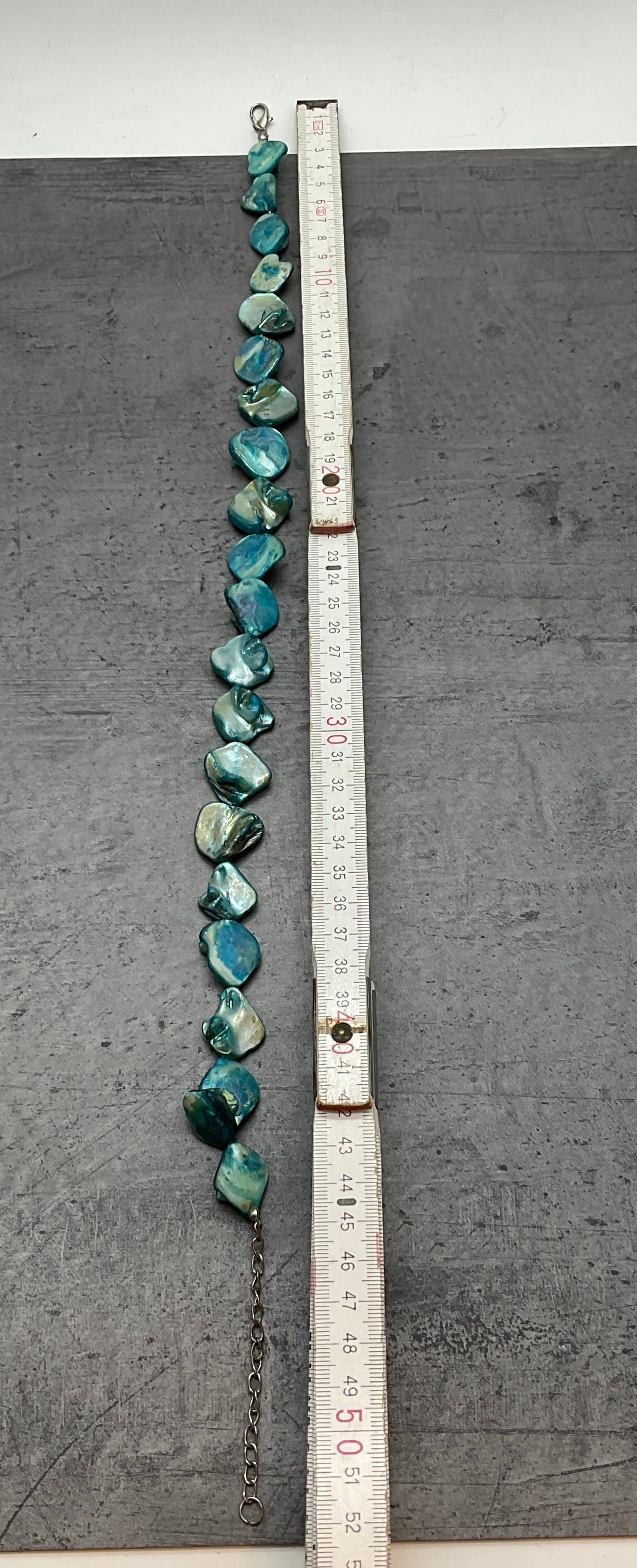 Modeschmuck Kette mit türkisen Steinen