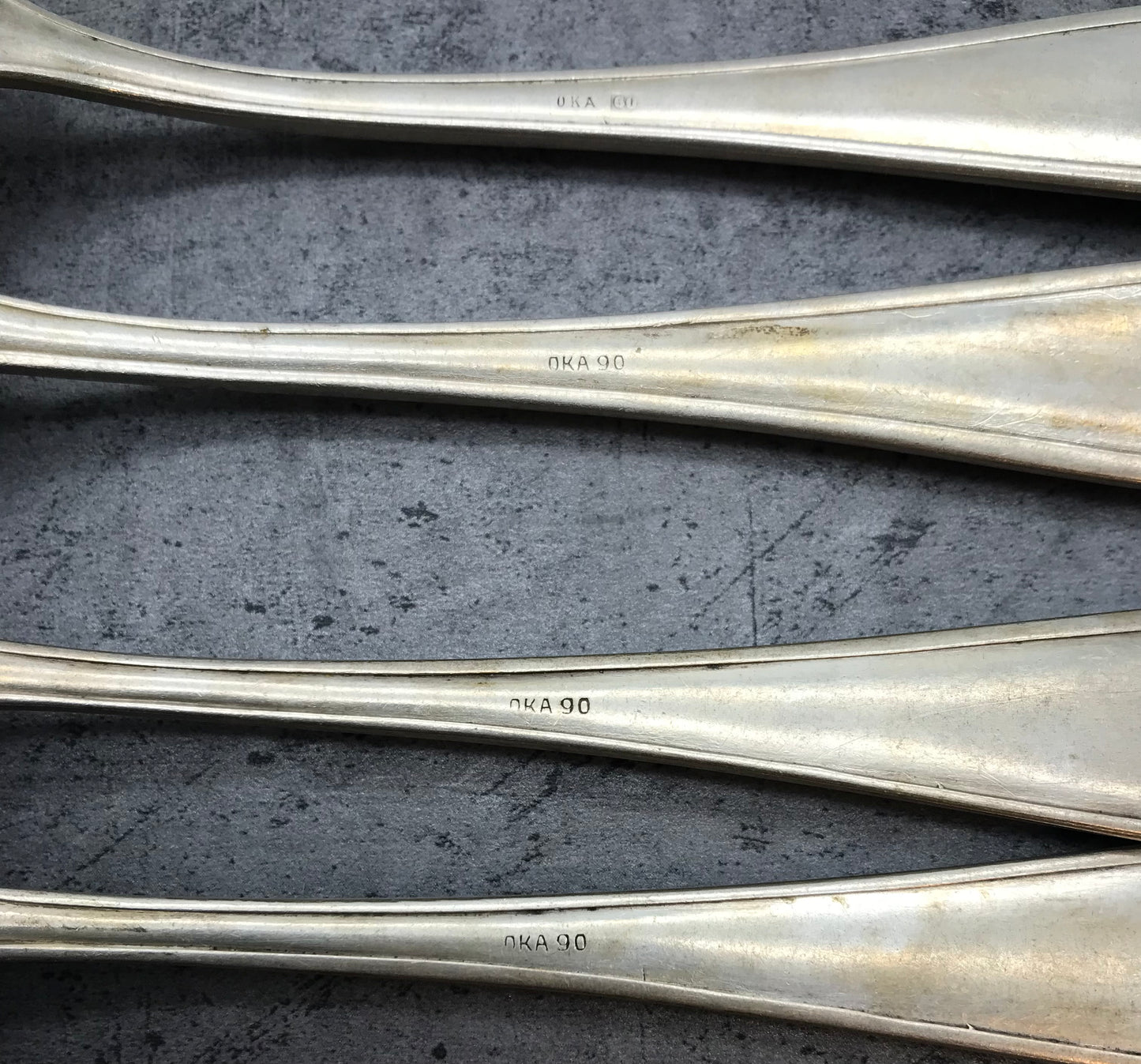 Besteck, Gabeln, 4 Stk. 90er versilbert