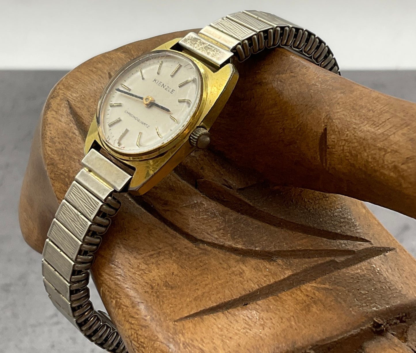KIENZLE Damenuhr gold- und silberfarben, modernes Zifferblatt, Flexband,