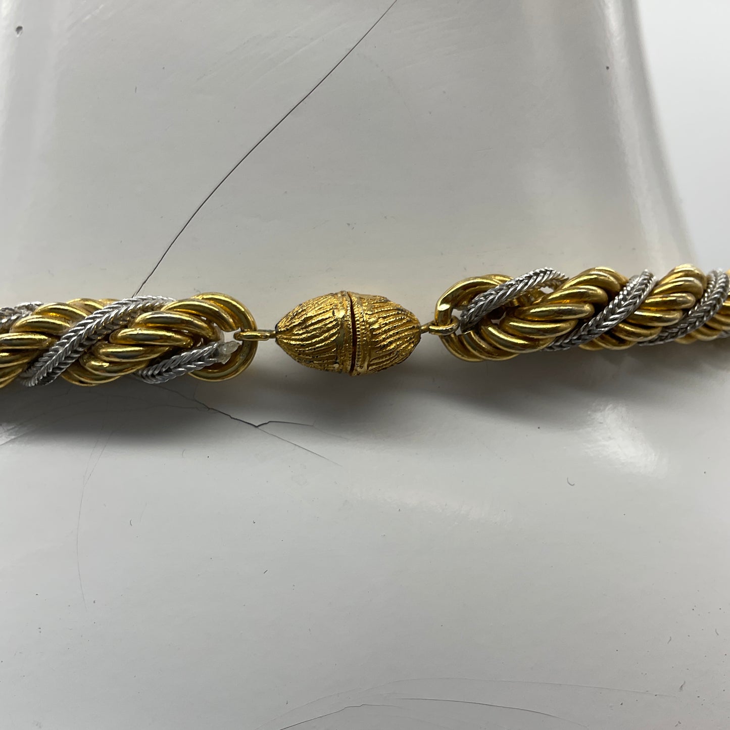 Statement Kette, Modeschmuck, silber und goldfarben,