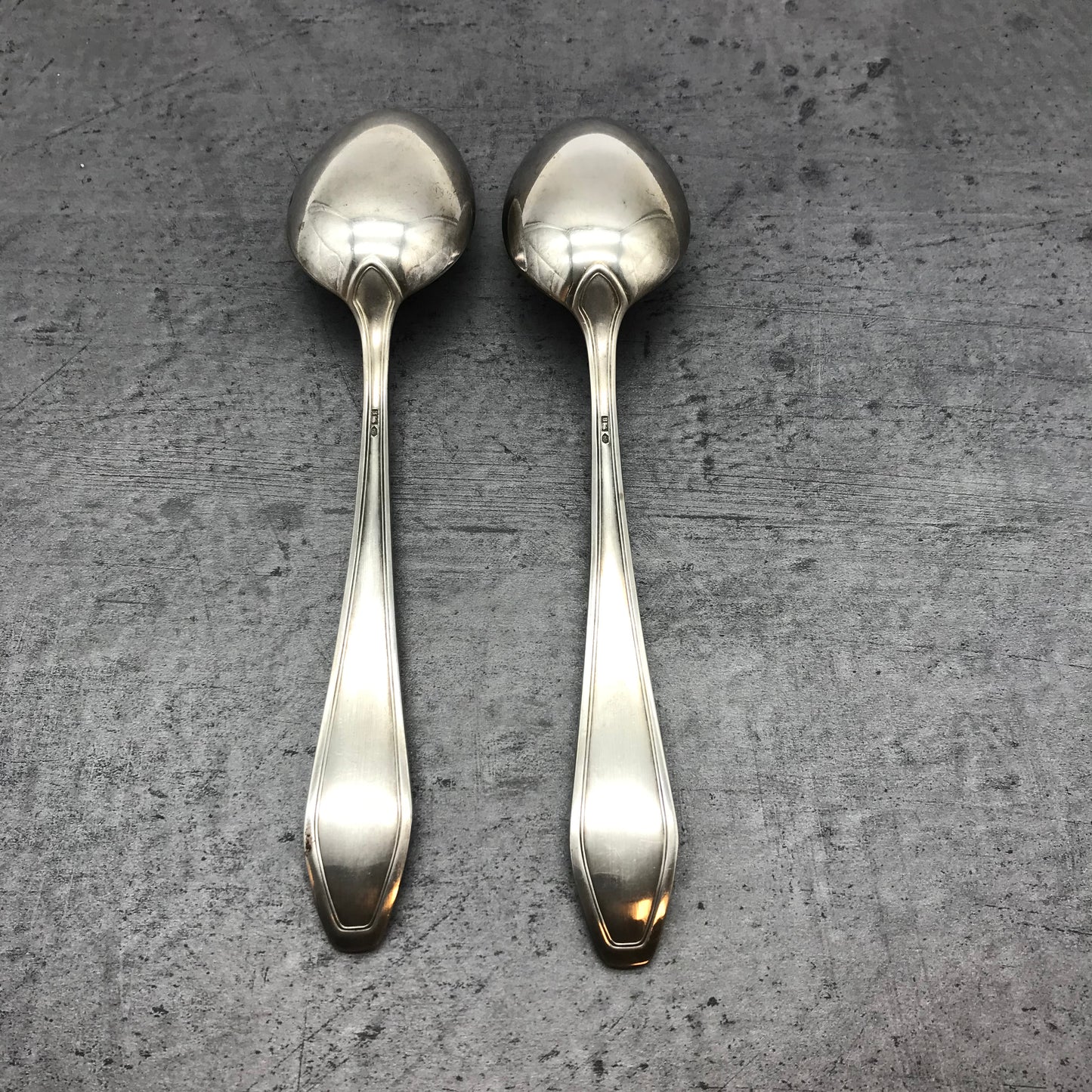 2 Stk. Esslöffel, Löffel, 60er versilbert