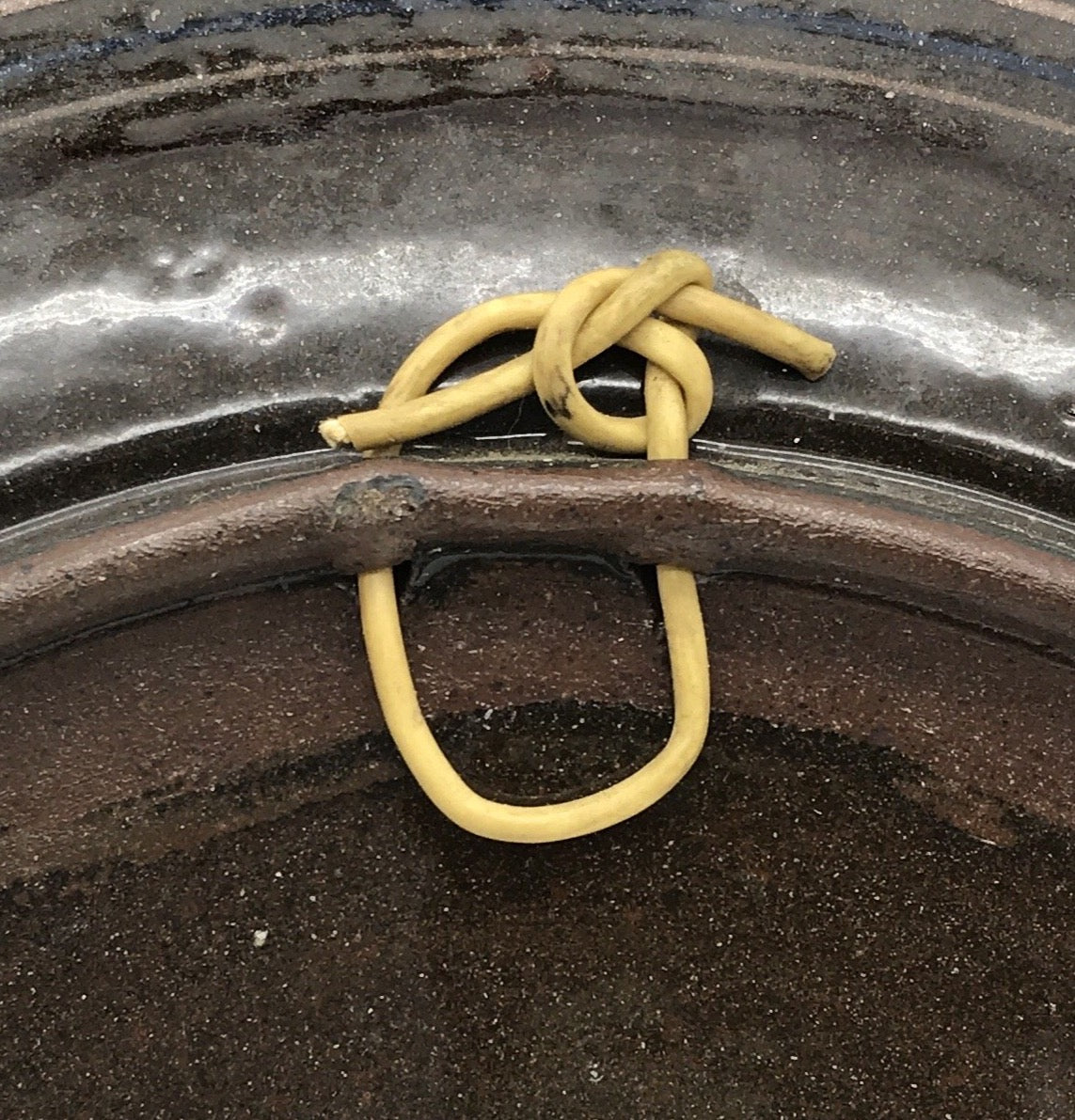 Wandteller Keramik, braun gemustert, Deko, 26,5 cm Durchmesser