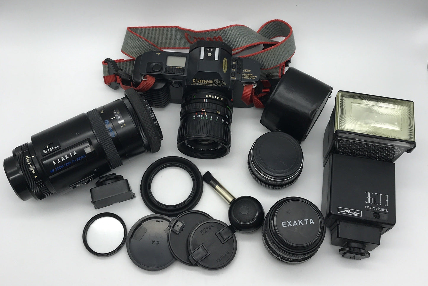 Canon T70 Spiegelreflexkamera schwarz mit viel Zubehör und Tasche