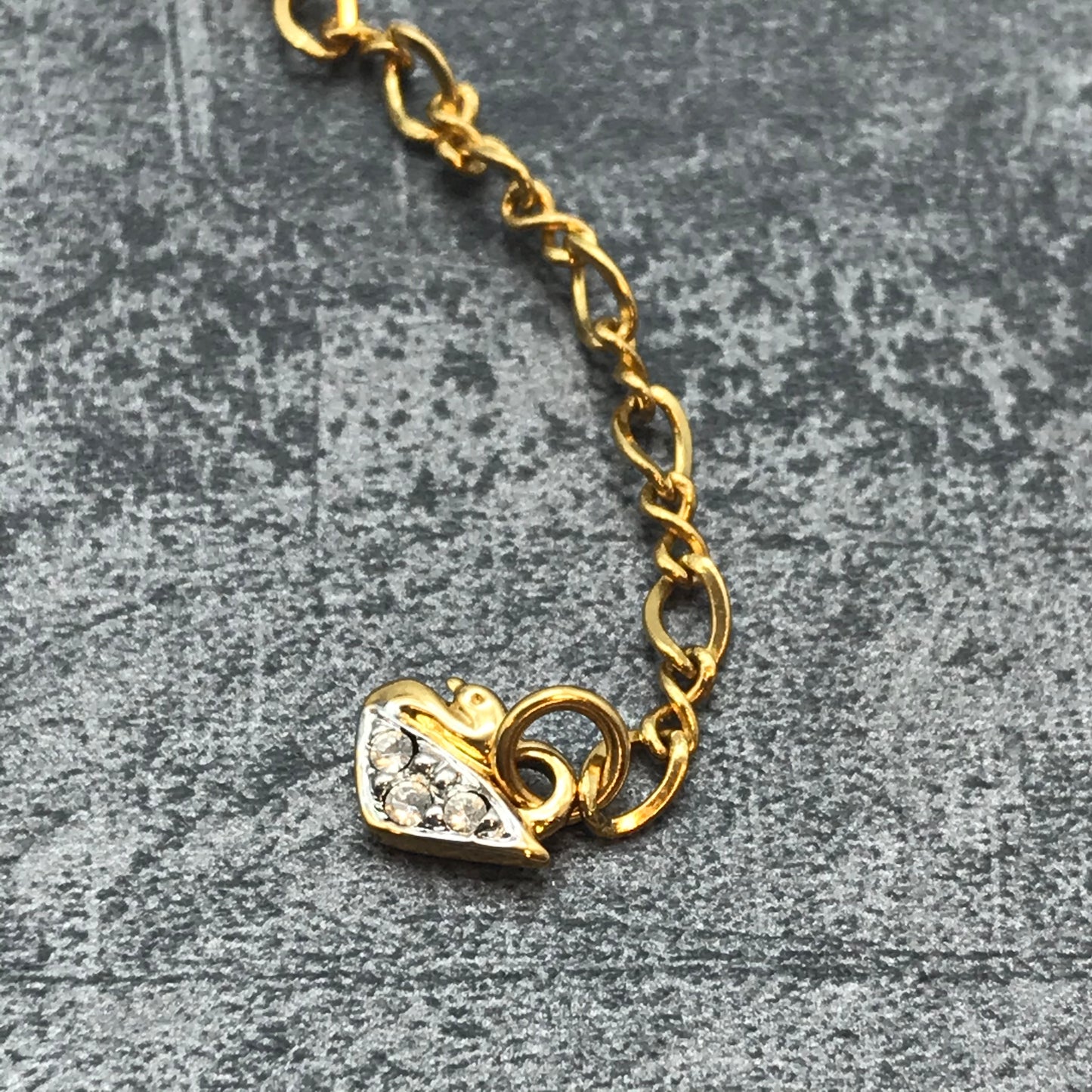 Swarovski, Halskette, goldfarben mit Herzanhänger und Glitzersteinen