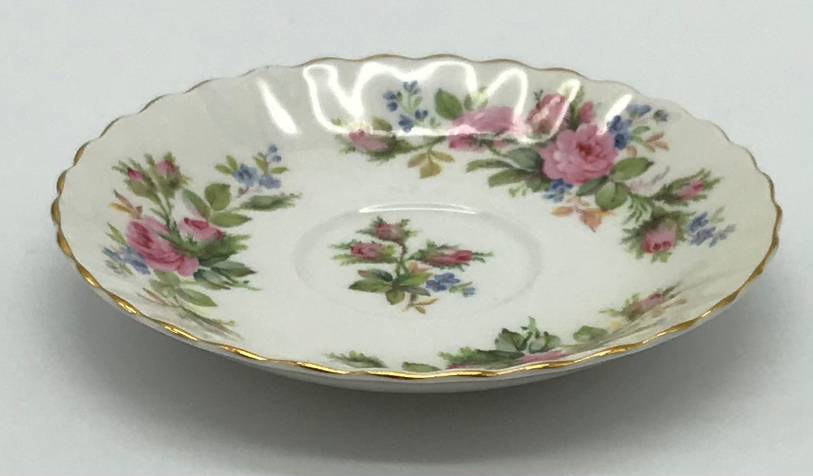 Royal Albert Moss Rose Bone China Unterteller, Kaffeeteller Blumendekor