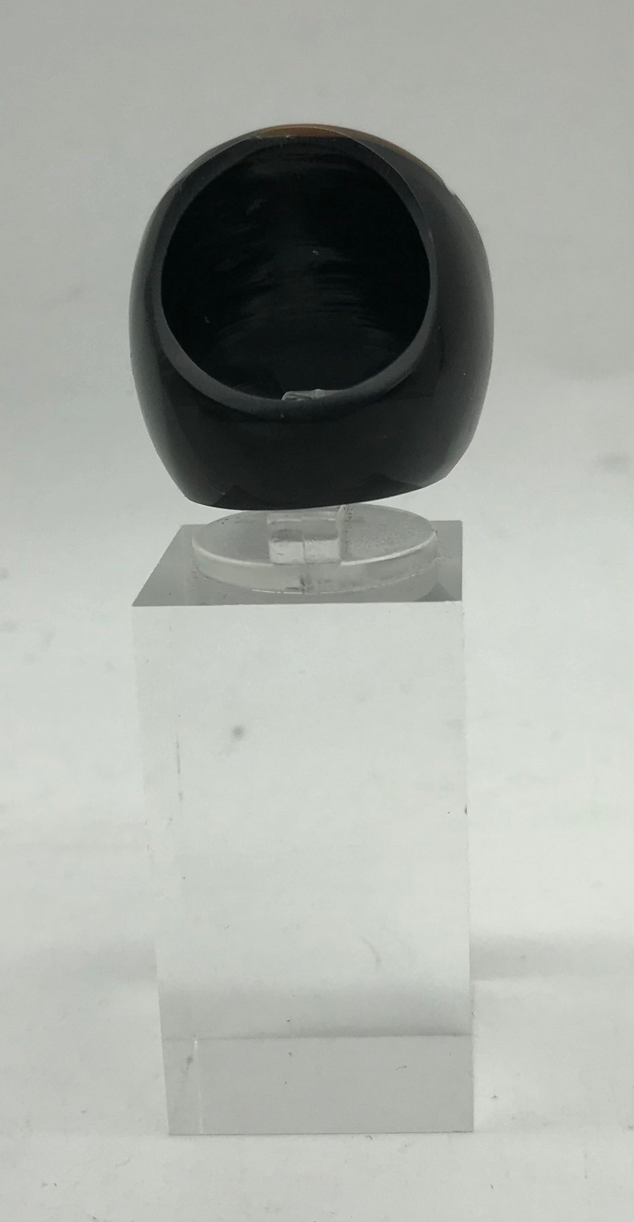 Ring aus Holz - Perlmutt - Handarbeit-gestreift Ringgröße: 17,5 mm