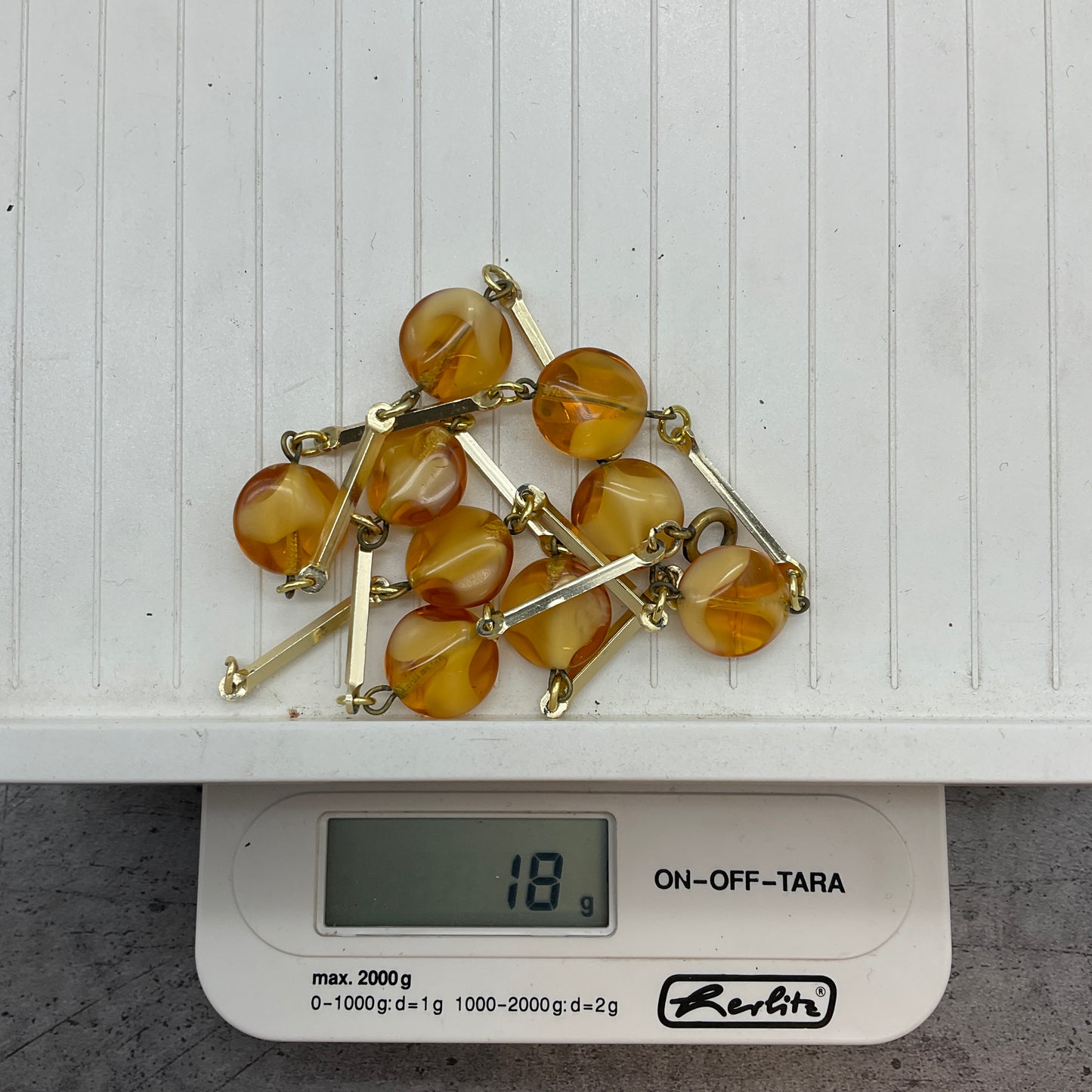 Modeschmuck Kette, Statement Kette, goldfarben mit Steinen