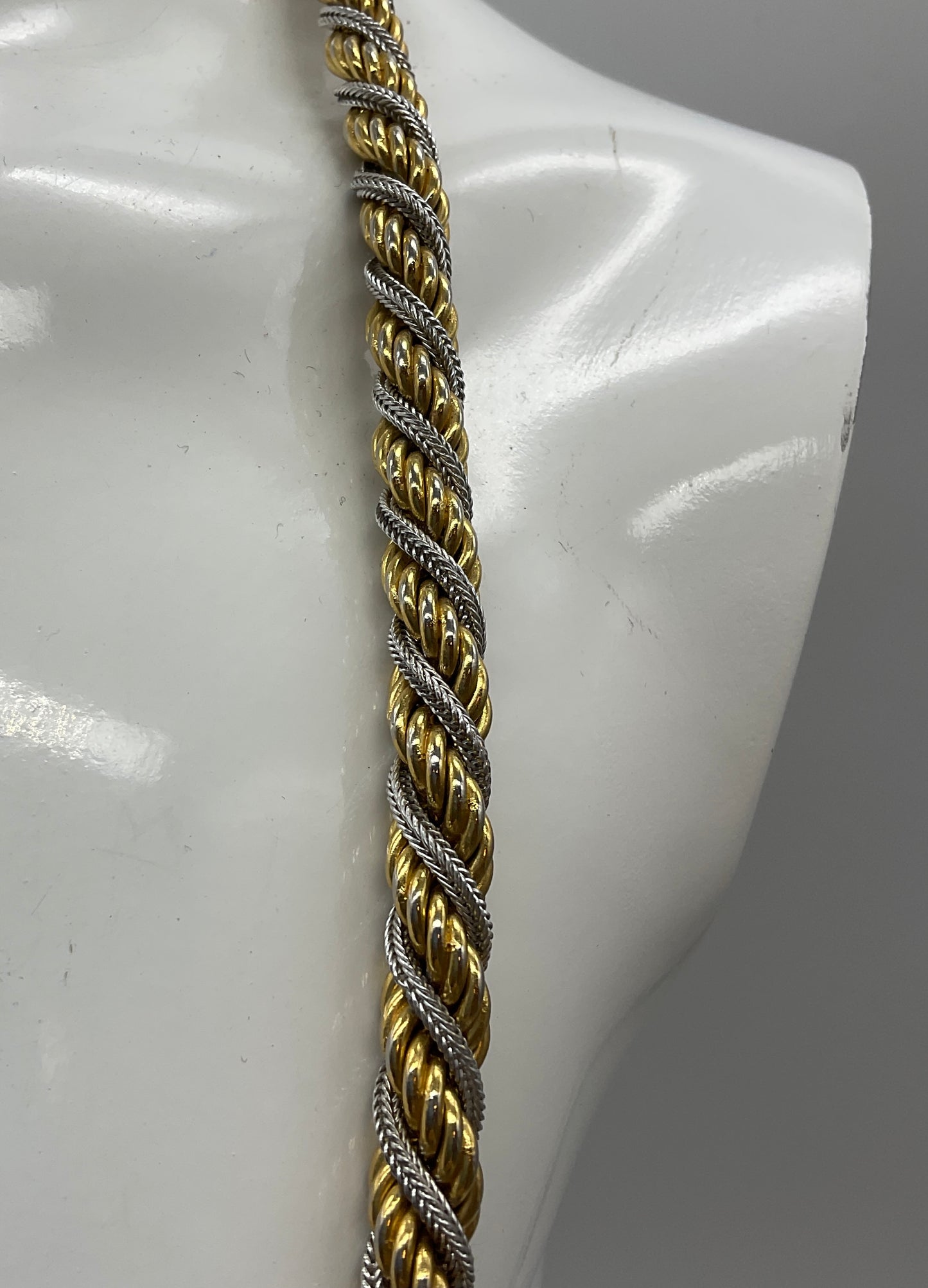 Statement Kette, Modeschmuck, silber und goldfarben,