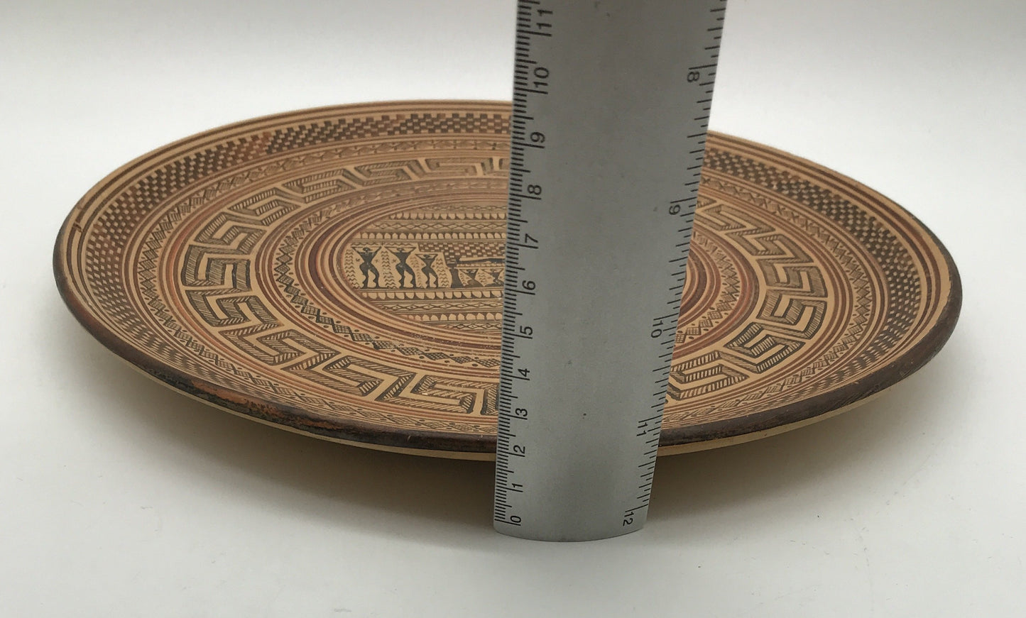 Wandteller Keramik, griechisches Muster, Deko, 28 cm Durchmesser