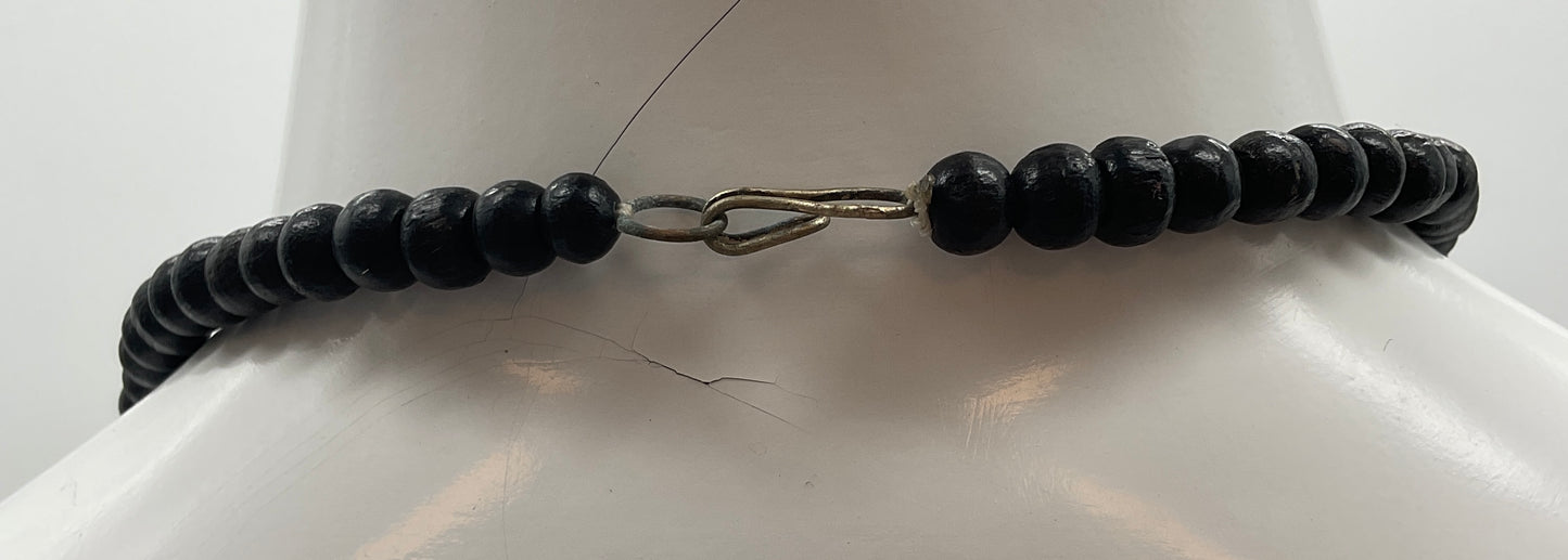 Dekorative Kette, Kette mit Perlen, creme, türkis, schwarz farben