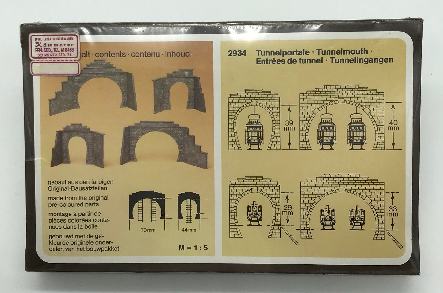 Modellbau Modelleisenbahn FALLER Tunnel Portal Z 2934
