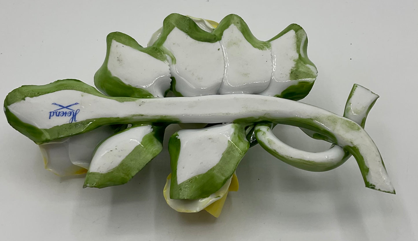 Herend Tischrosen gelb Porzellan, Dekorose Rosenköpfe