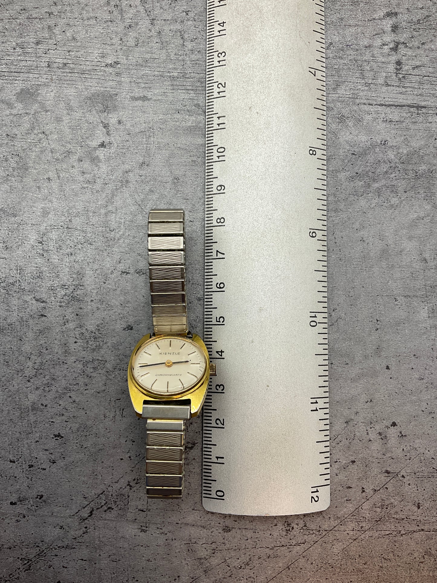KIENZLE Damenuhr gold- und silberfarben, modernes Zifferblatt, Flexband,