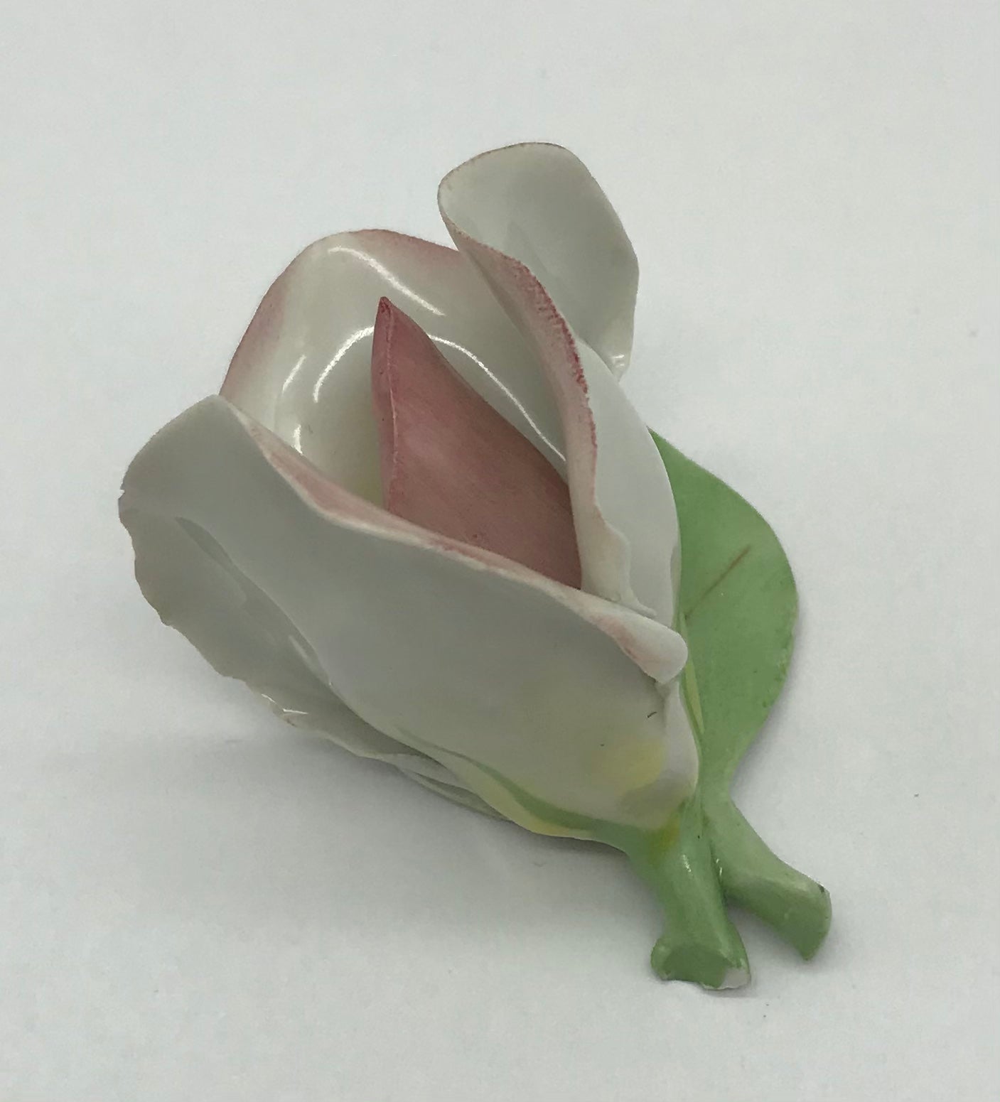 Porzellan Rose Blume Aquincum Budapest handbemalt, rosa