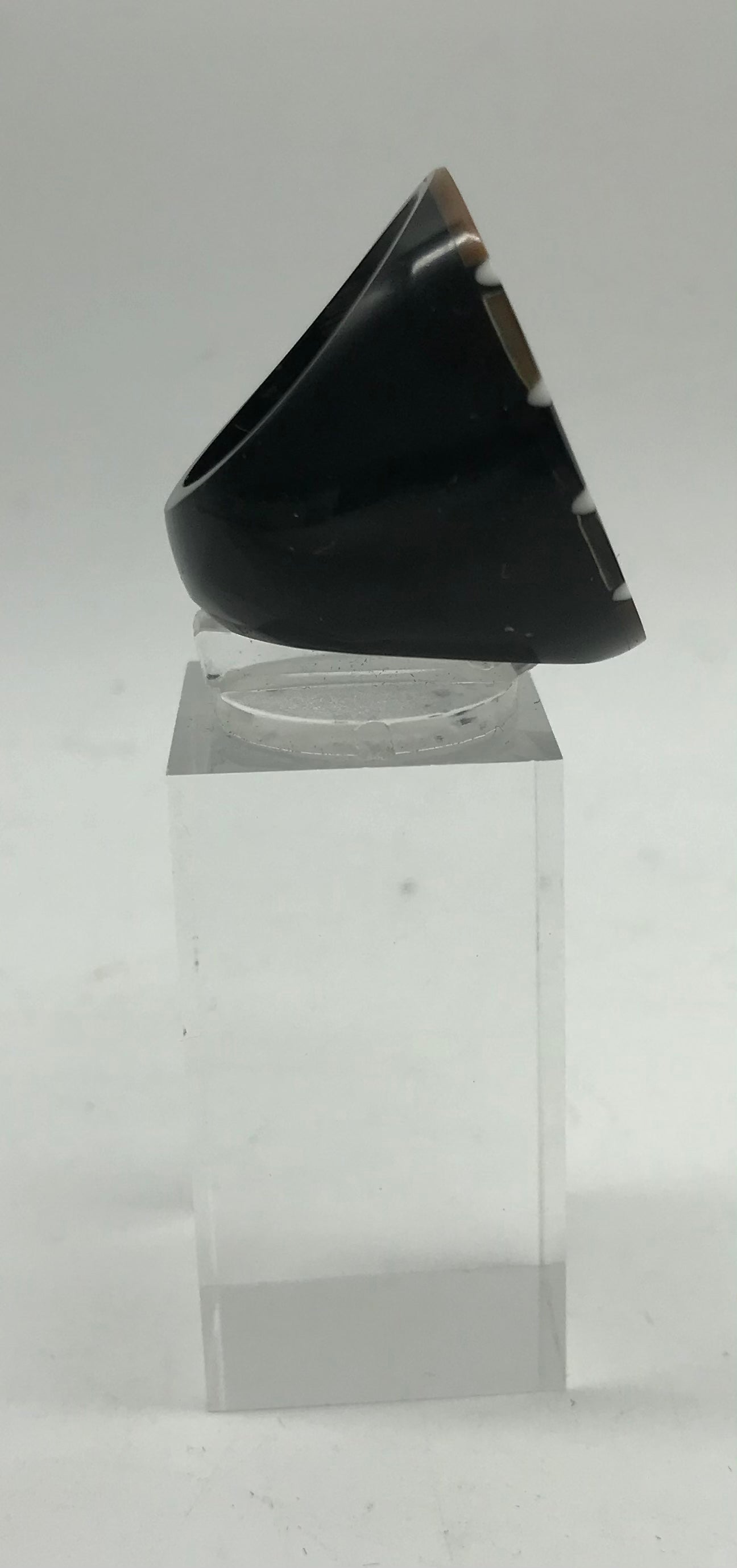 Ring aus Holz - Perlmutt - Handarbeit-gestreift Ringgröße: 17,5 mm