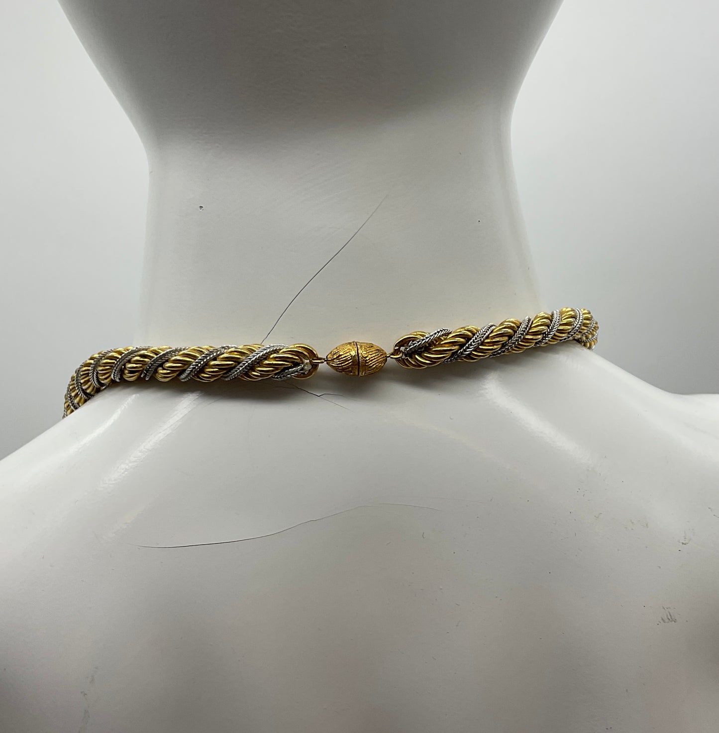 Statement Kette, Modeschmuck, silber und goldfarben,