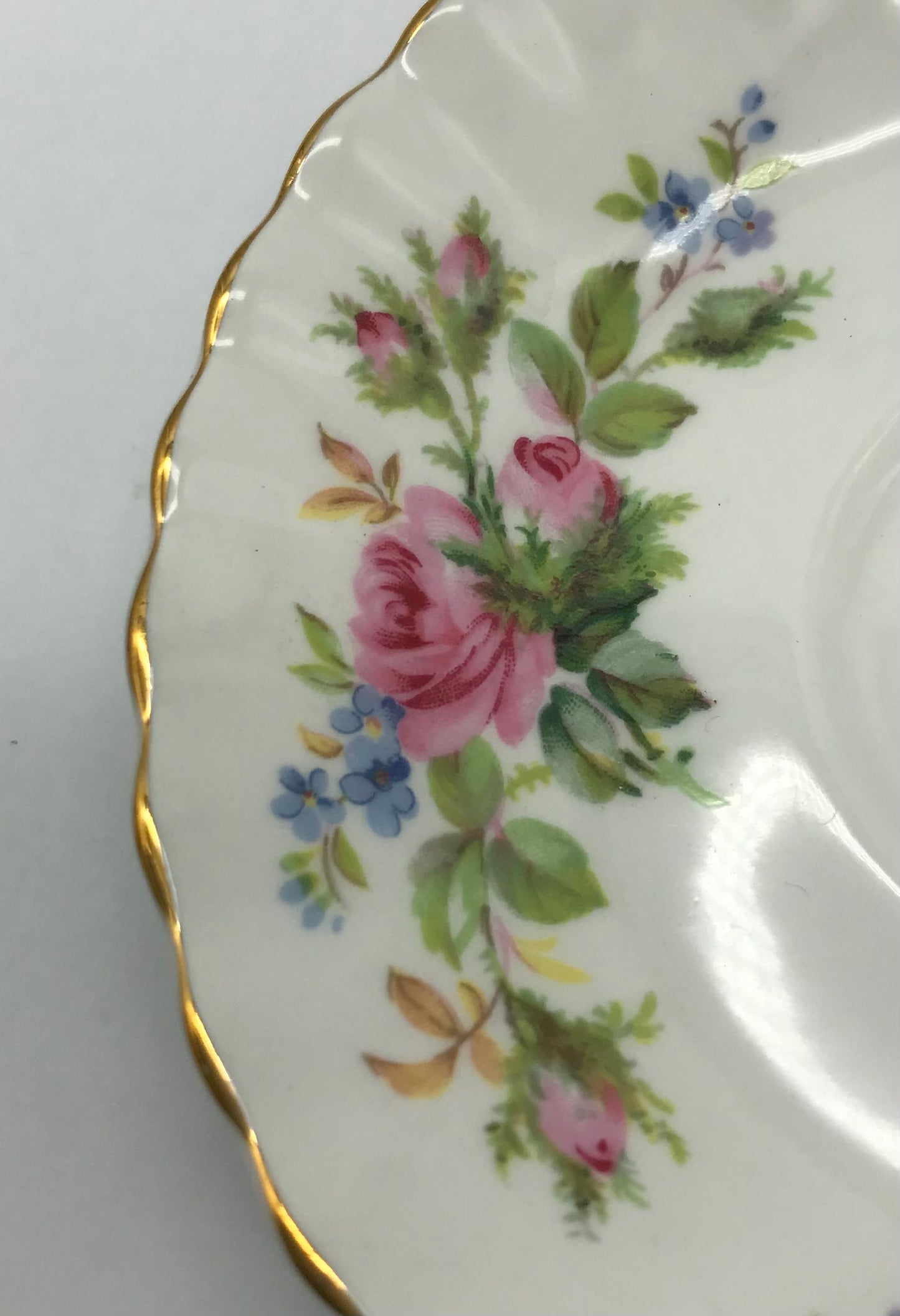 Royal Albert Moss Rose Bone China Unterteller, Kaffeeteller Blumendekor