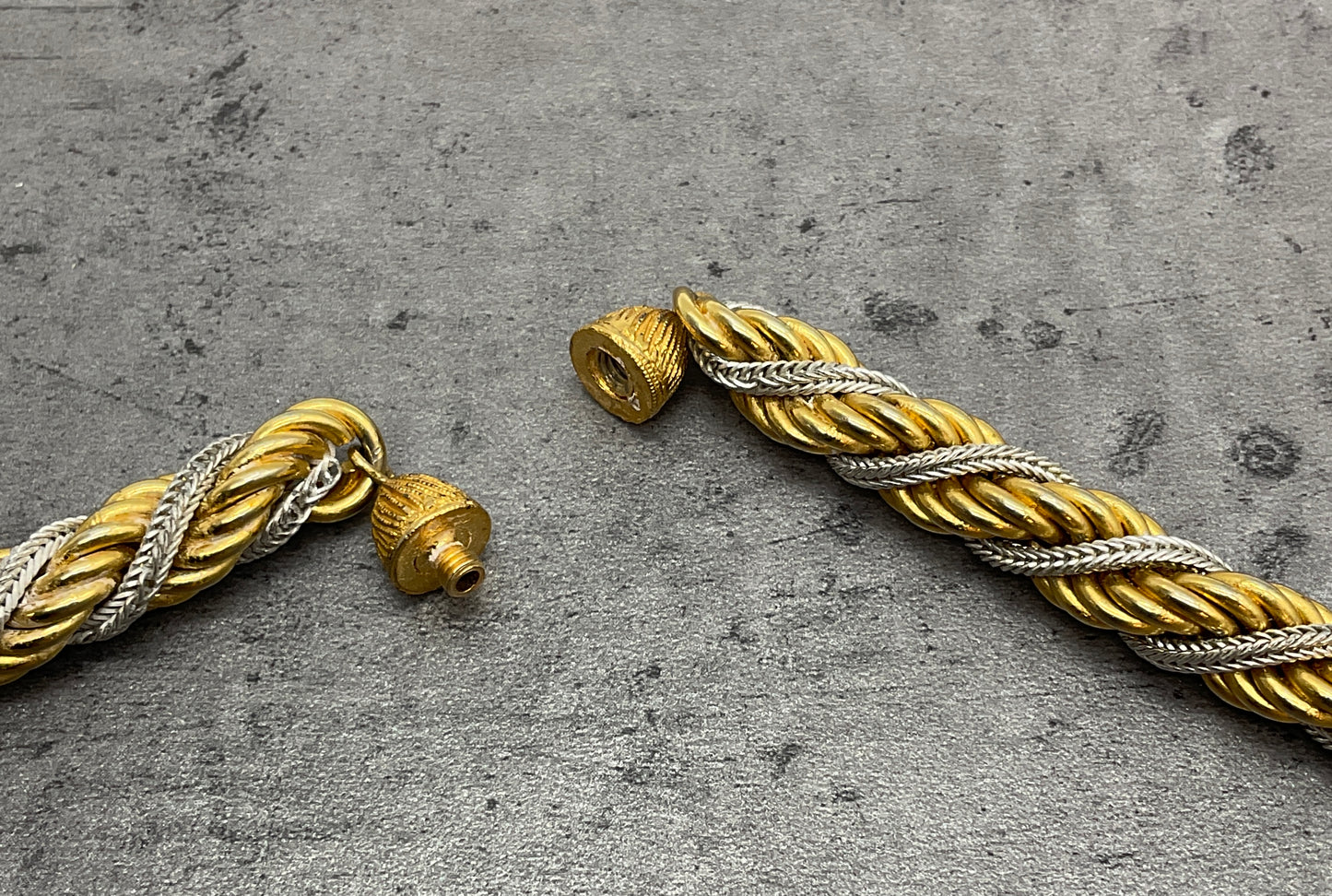 Statement Kette, Modeschmuck, silber und goldfarben,