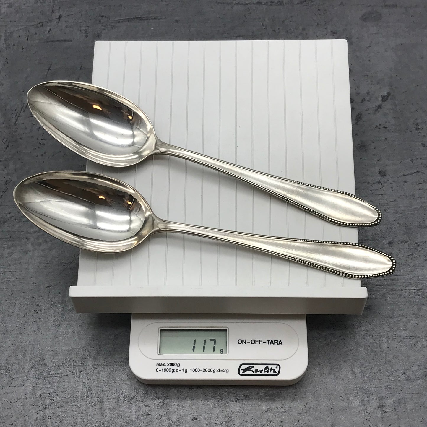 2 Stk. Esslöffel, Löffel, 60er versilbert