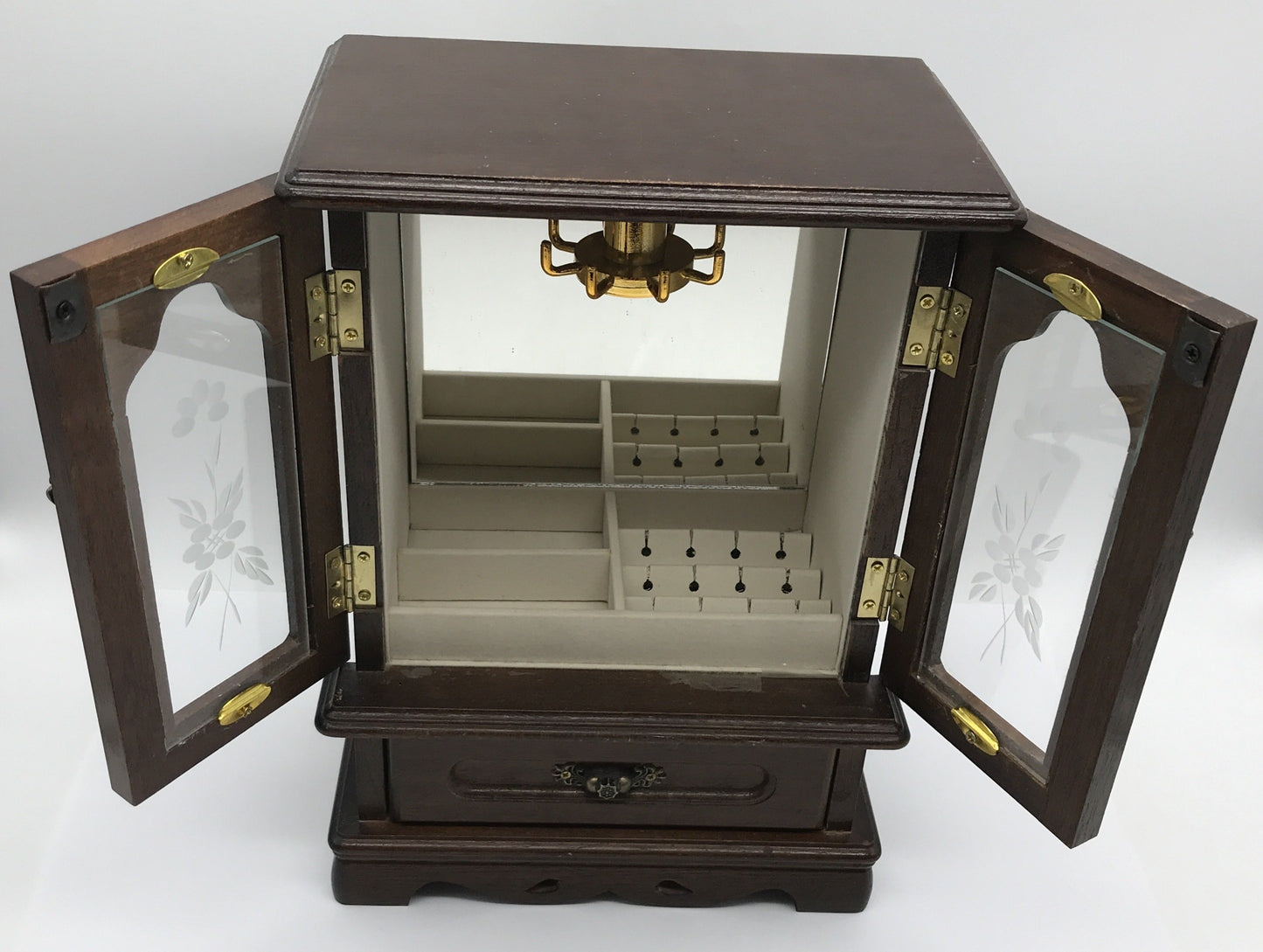 Schmuck Kästchen Vitrine Schränkchen Schatulle Holz Metall Beschläge