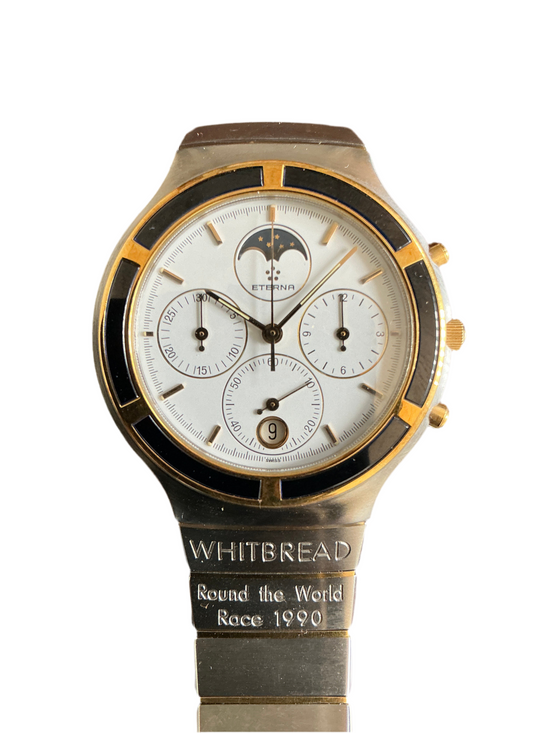Eterna Airforce Armbanduhr whitebread round the world race 1990, 905 Mondphase