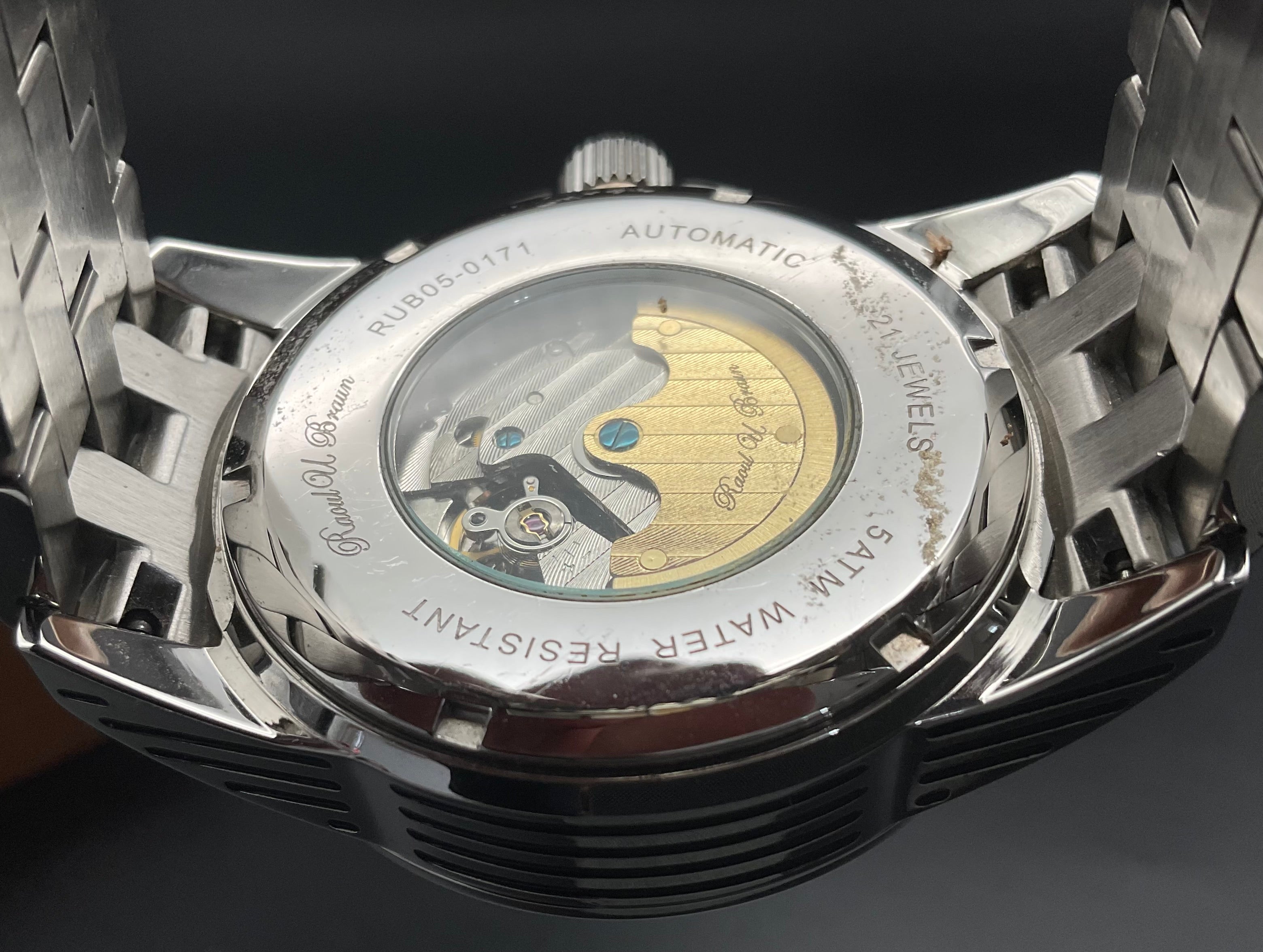 Schwarz Silberne Raoul U. Braun Uhr