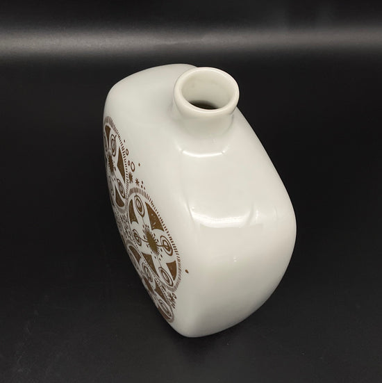 Wunderschöne Goldfarbige-weiße Porzellanvase von Porsgrund Norway