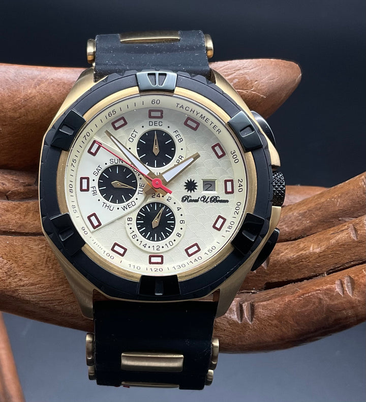 Gold-schwarze Raoul U.Braun Uhr