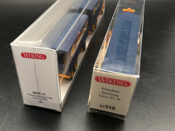 Zwei Wiking Pritschensattelzug