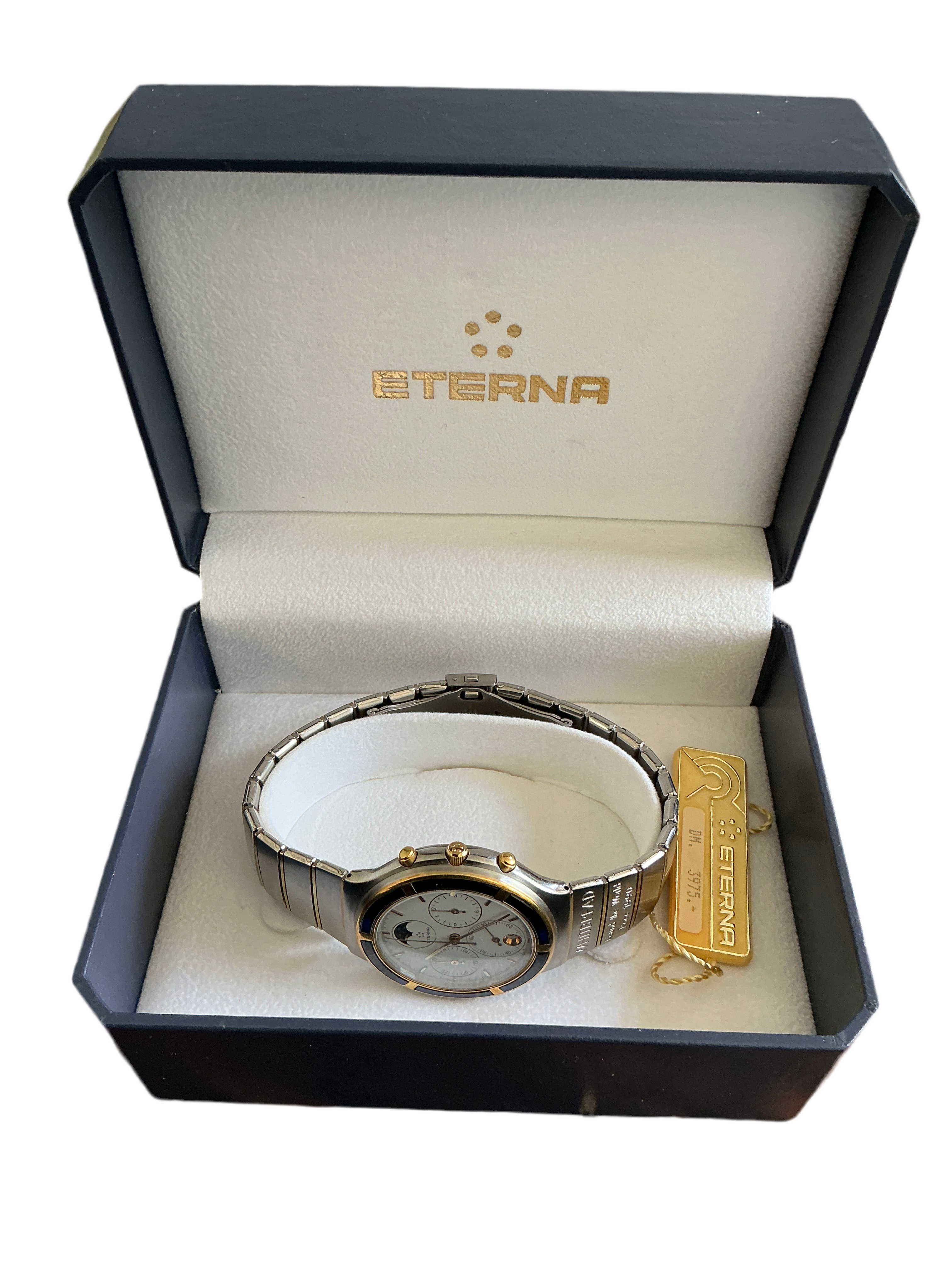 Eterna Airforce Armbanduhr whitebread round the world race 1990, 905 Mondphase